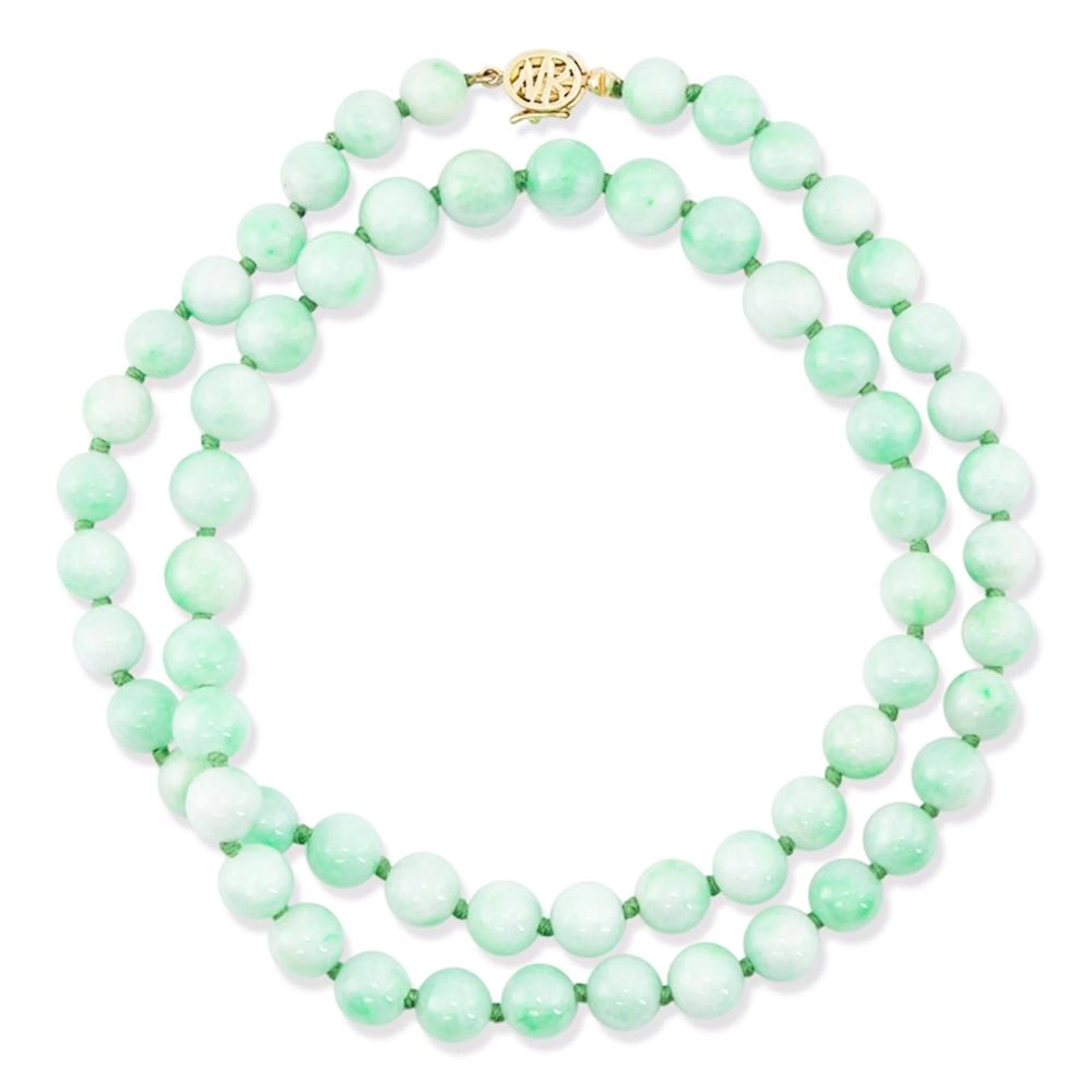 All Natural Green Jade Necklace