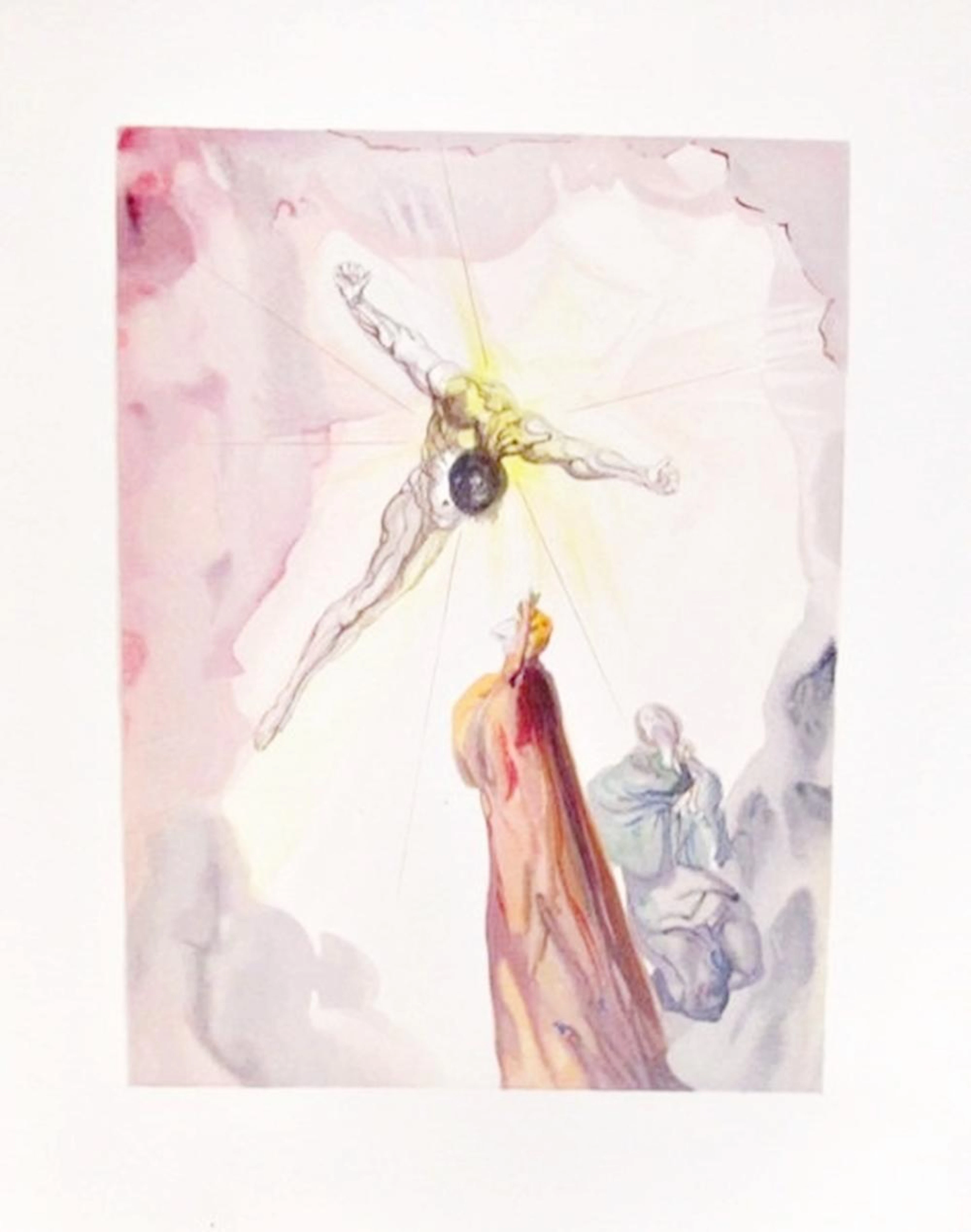 Salvador Dali 1960 Divine Comedy Paradise #14 Color Woodcut Wood Block Engraving
