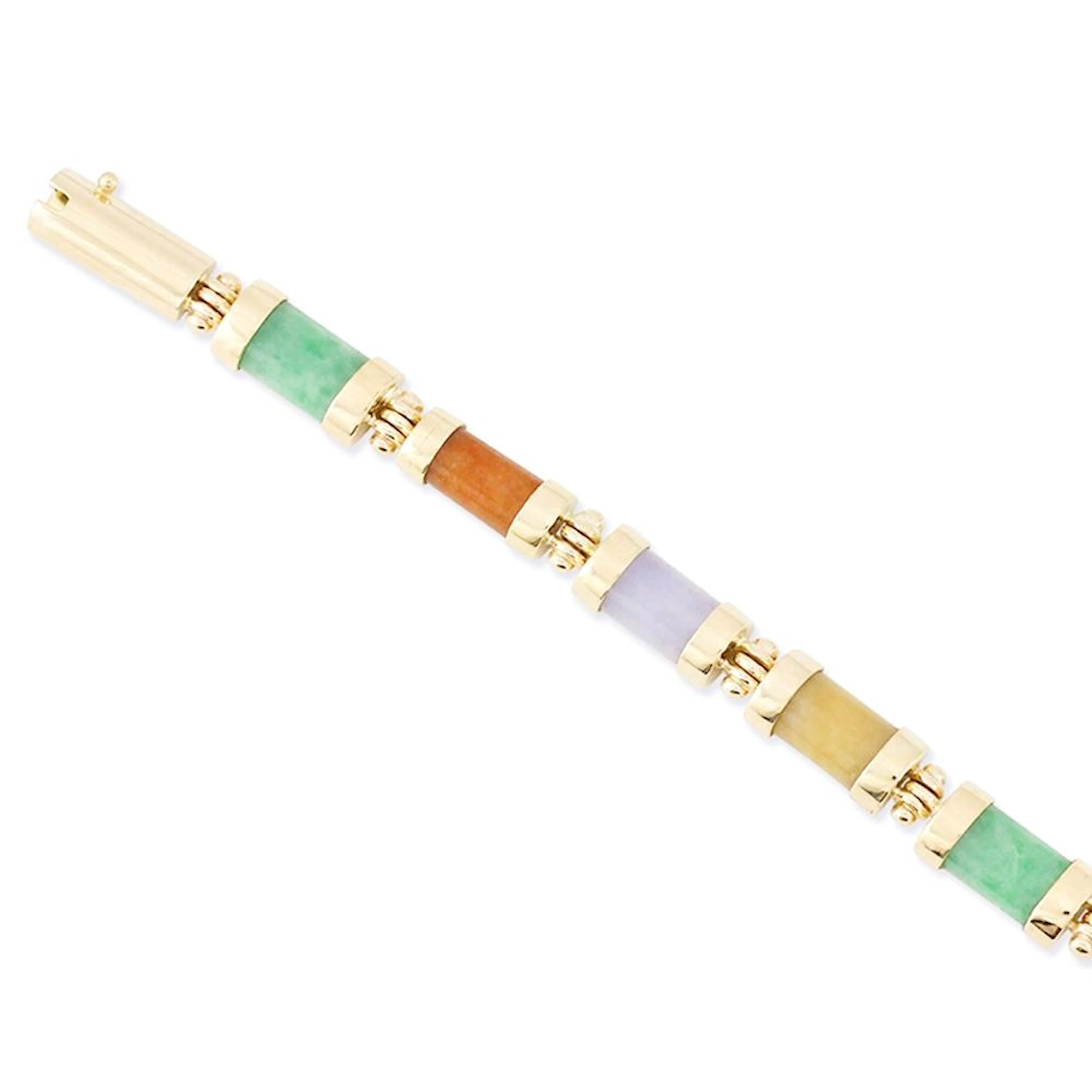 All Natural Multi-color Jade Bracelet