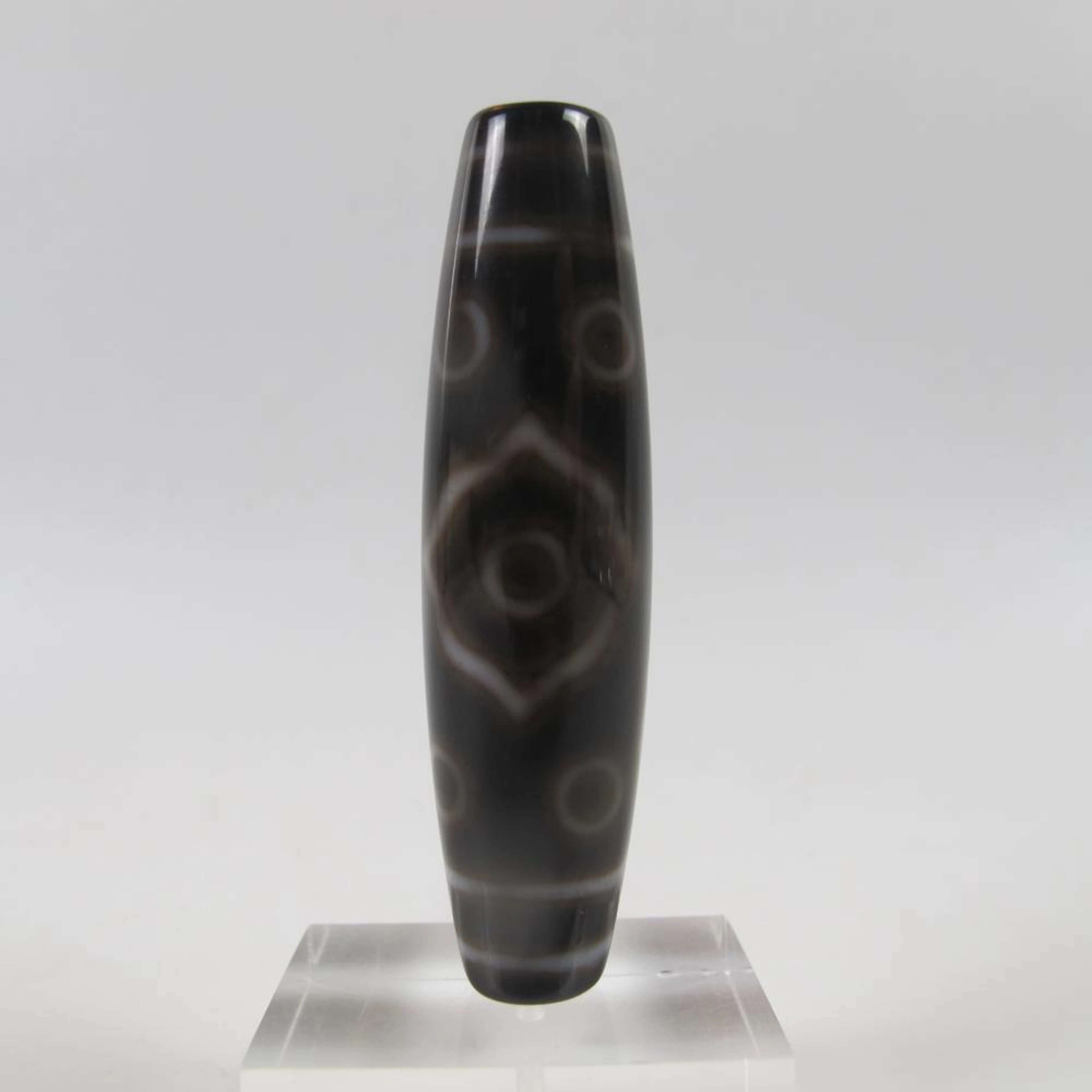 Asie. Tibet. Rare perle magique Dzi à 11 yeux, talisman protecteur. Agate.