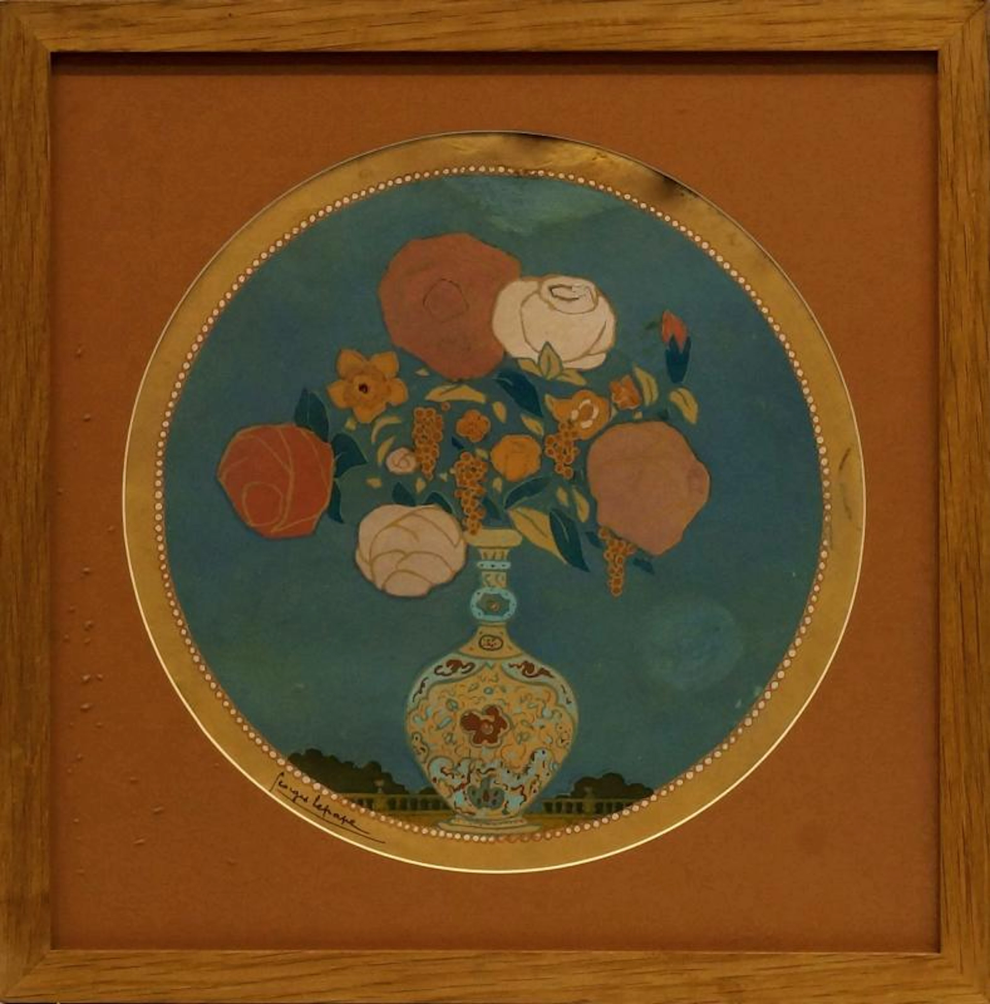 Georges Lepape, French 1887-1971, Untitled, A Vase of Flowers leaf