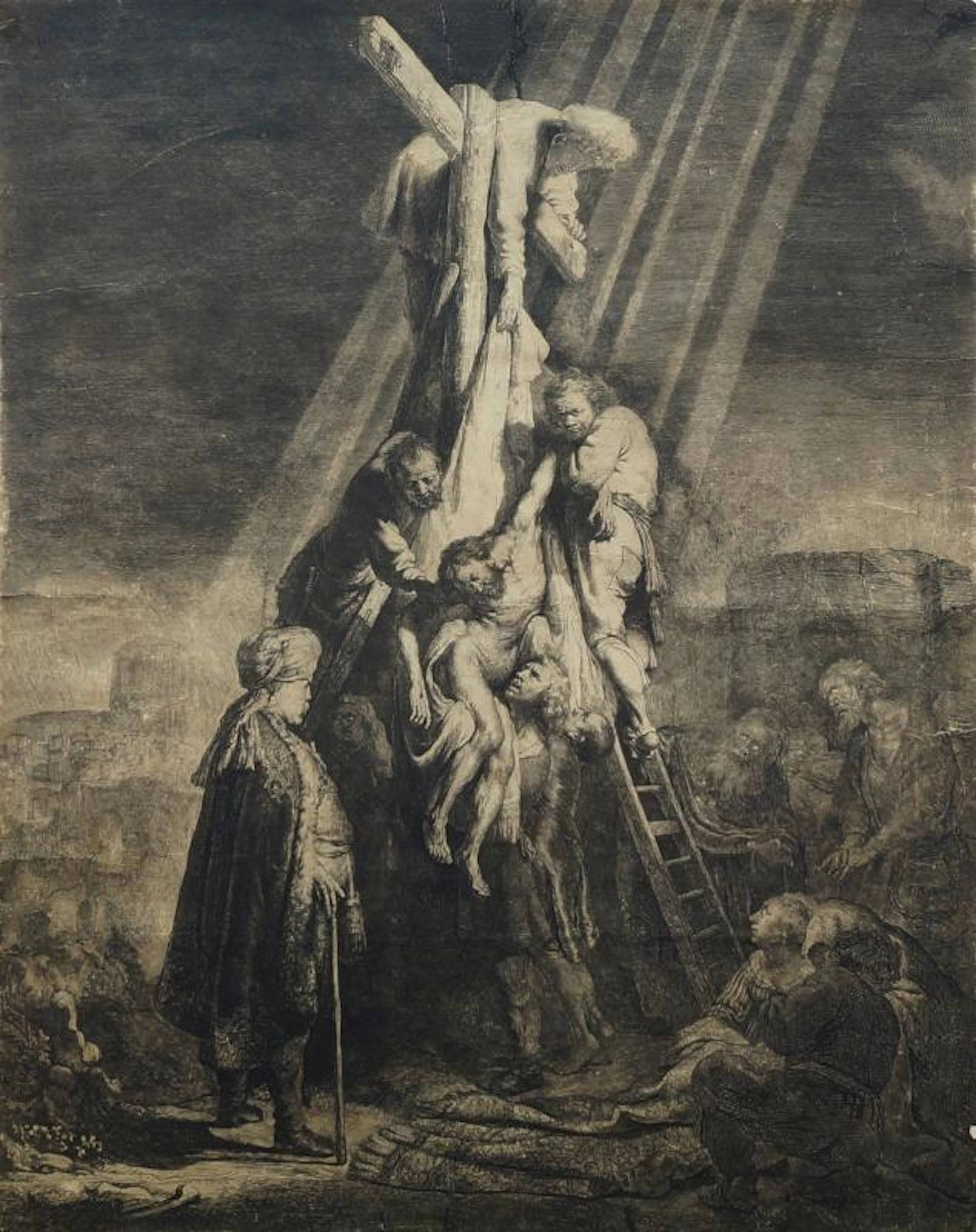 After Rembrandt van Rijn, Dutch 1606-1669- ''The Deposition''; etching
