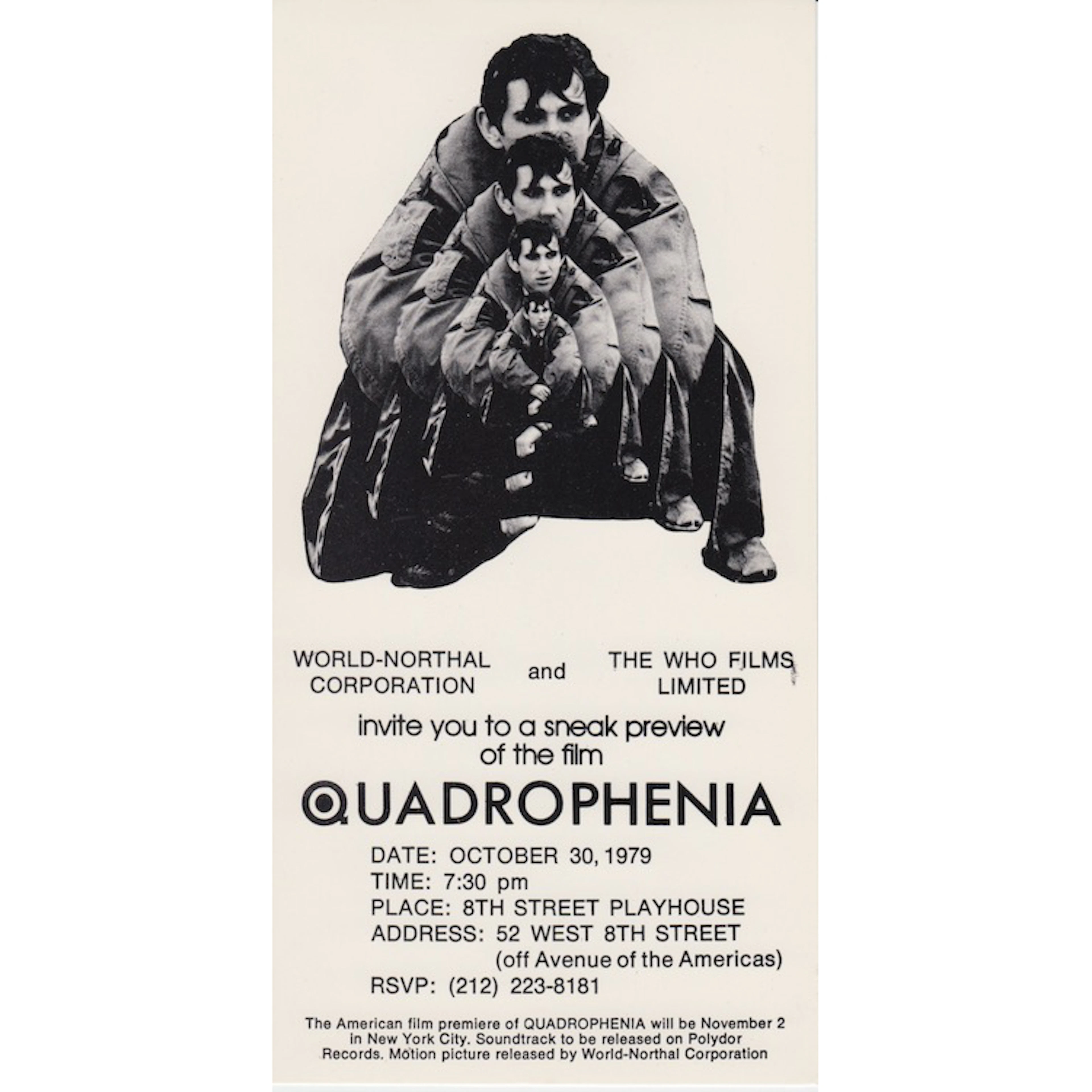 The Who - Quadrophenia - 1979 Movie Premiere Handbill