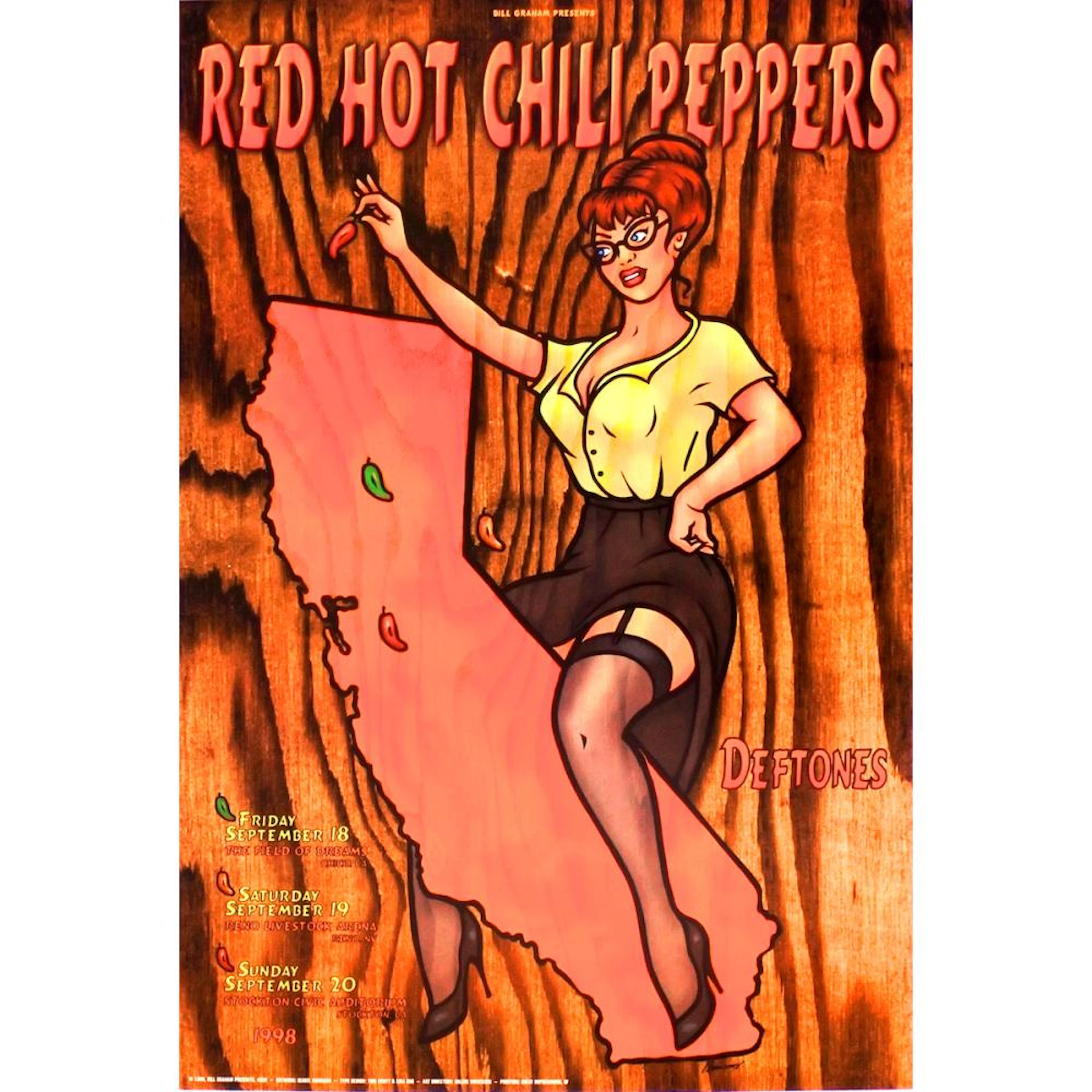 Red Hot Chili Peppers - 1998 Concert Poster