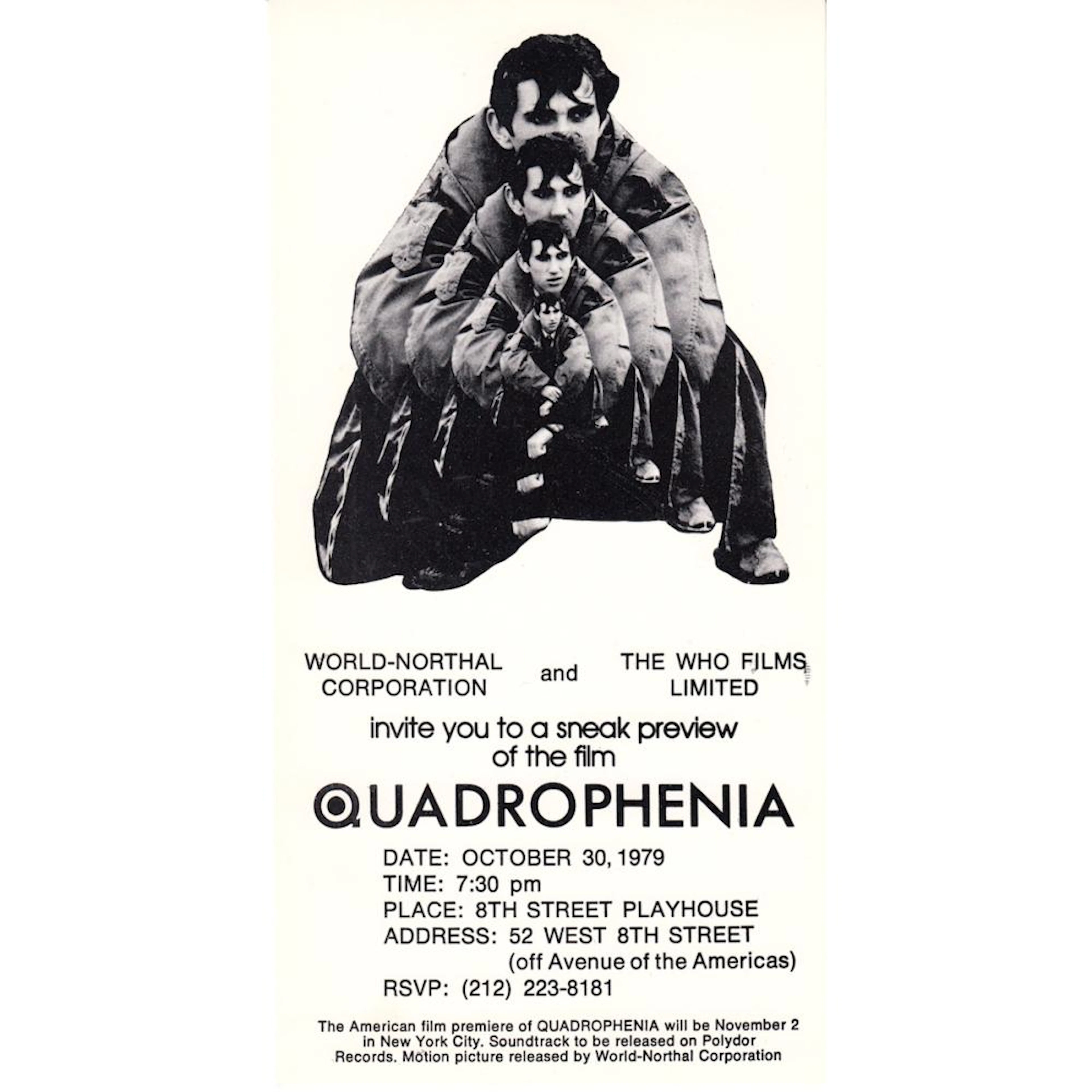 The Who - Quadrophenia - 1979 Movie Premiere Handbill