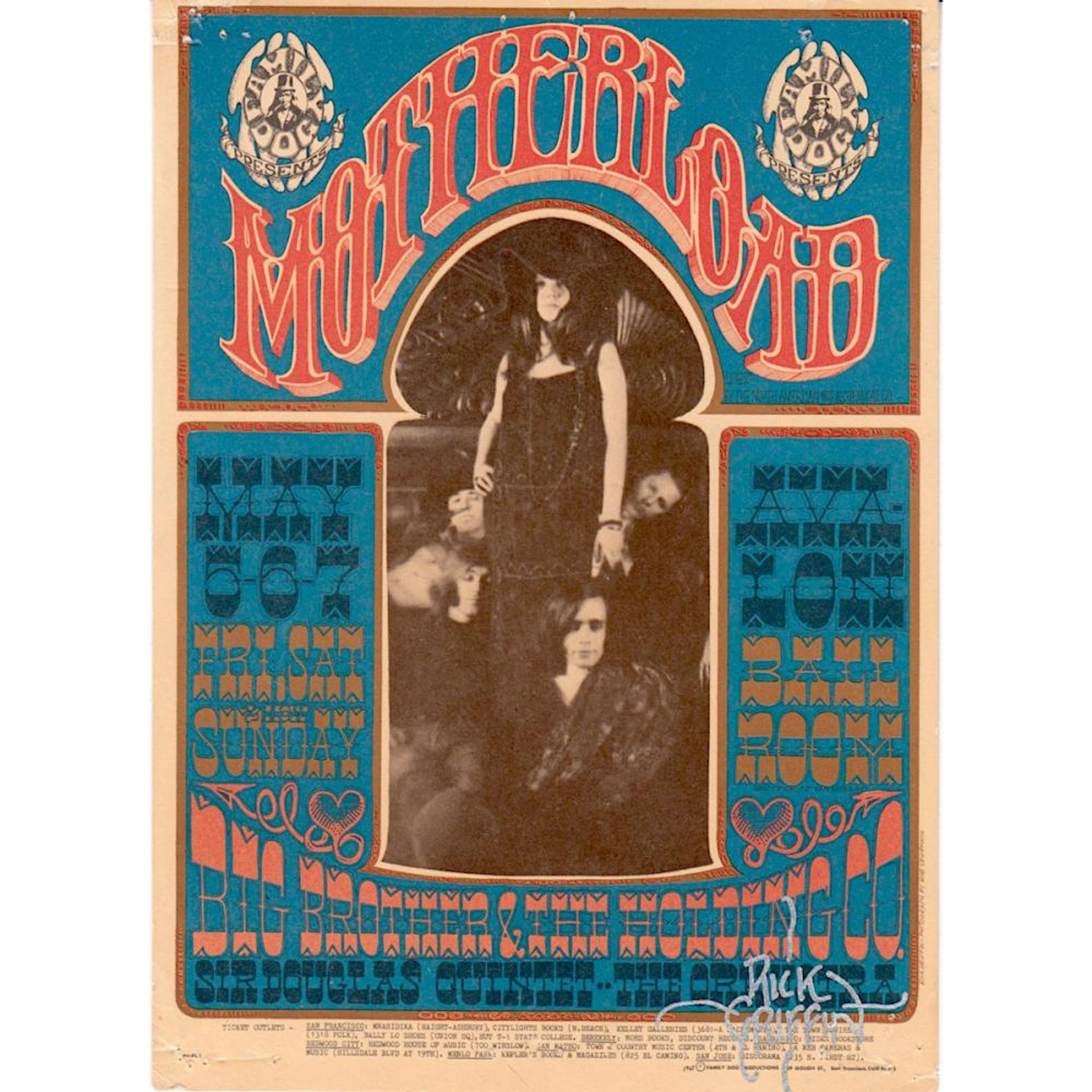 Big Brother & Holding Company - 1967 Signed Handbill