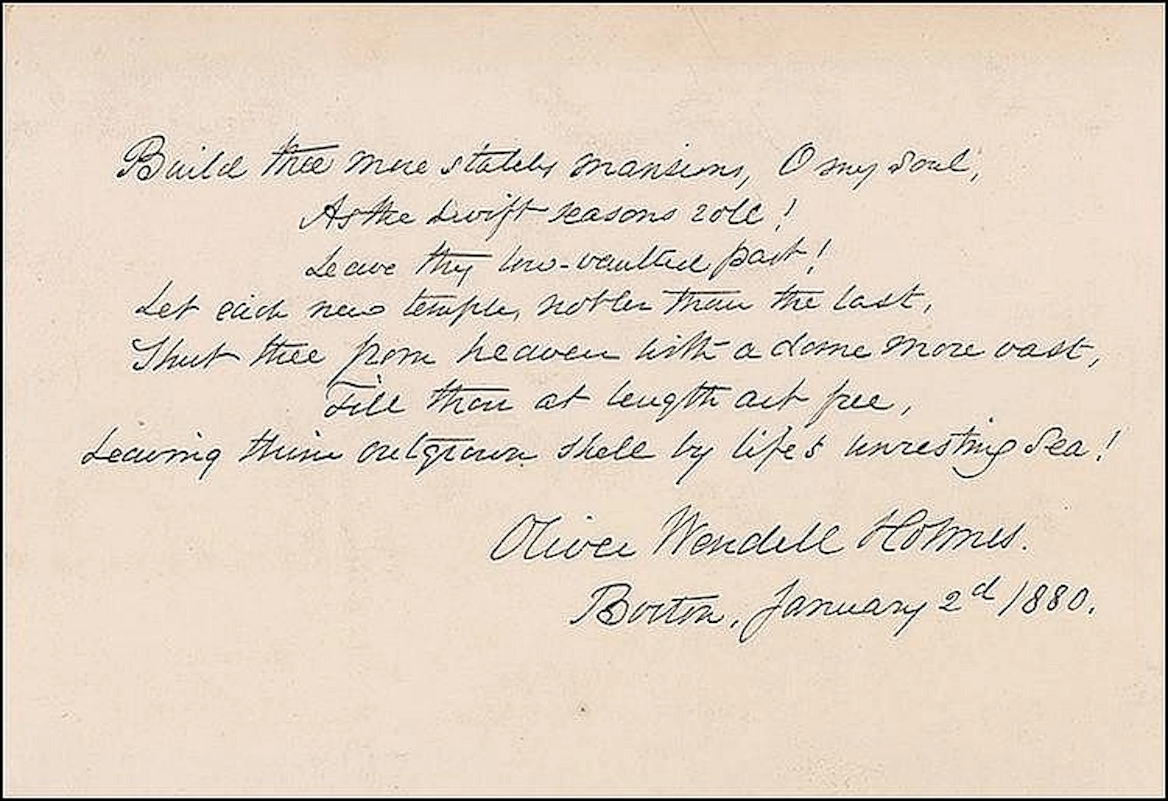 Autograph - Oliver Wendell Holmes, Sr