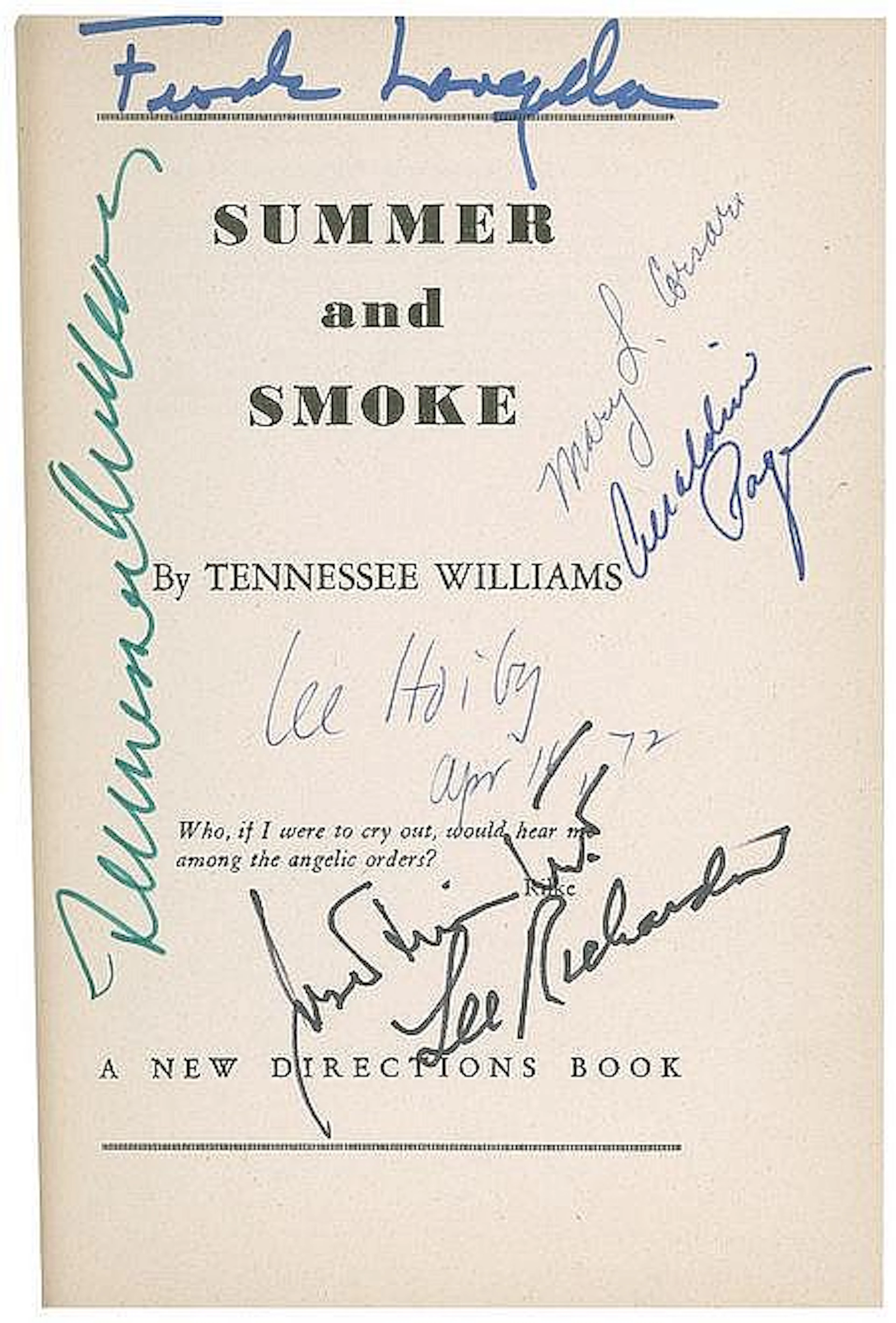 Autograph - Tennessee Williams