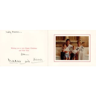 Princess Diana and King Charles III Signed Christmas Card (1987)