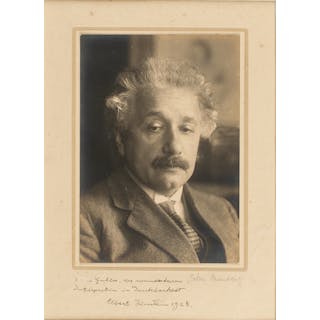 Albert Einstein Signed Photograph - presented to "the wonderful performer,"
