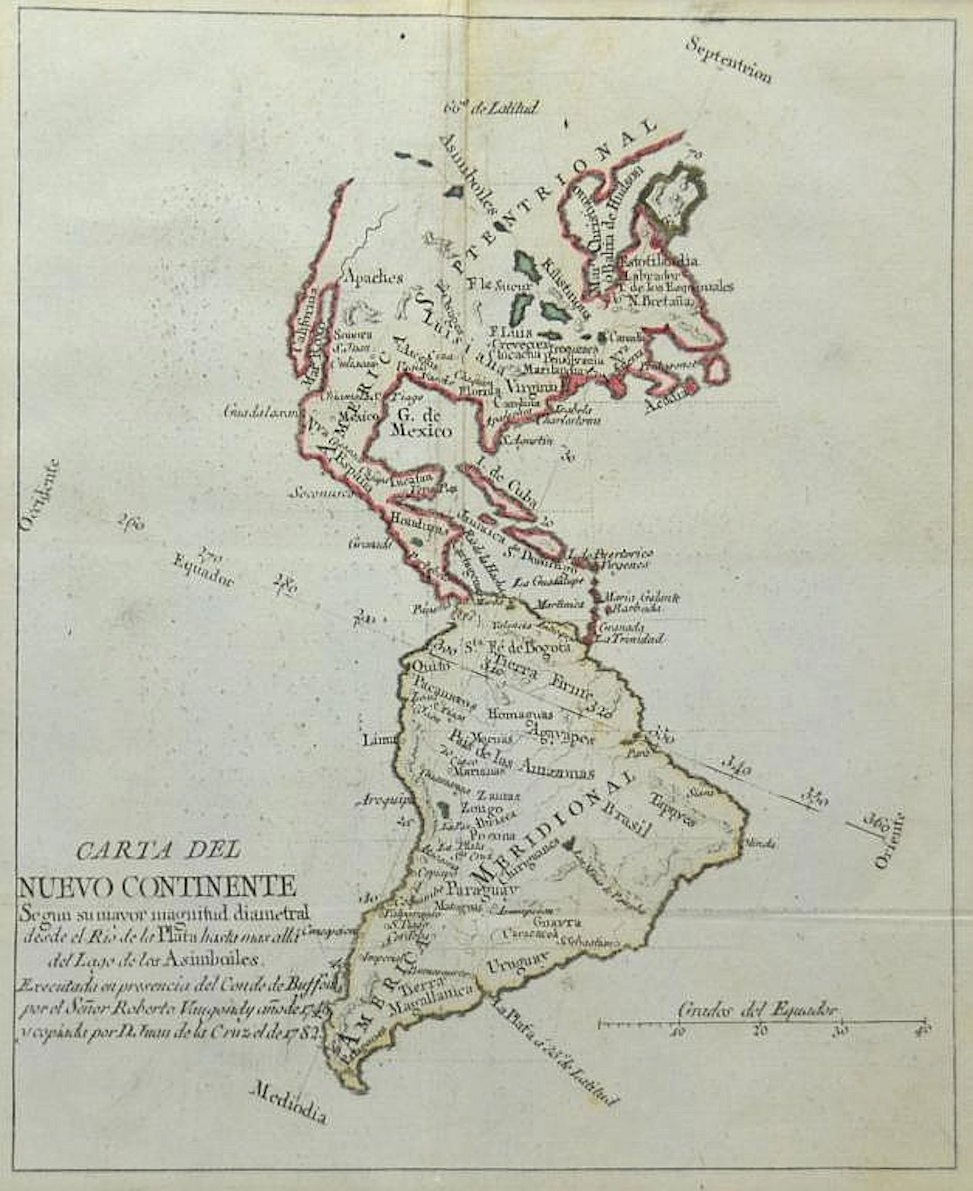 De Vaugondy Map of North and South America