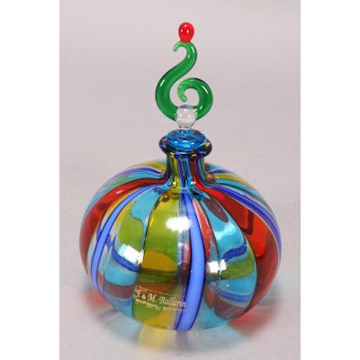 Murano Ballarin Art Glass Vase with Stopper,