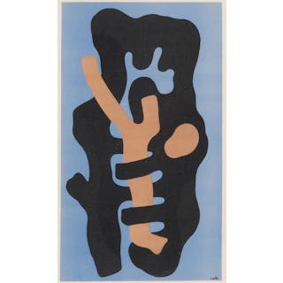 A lithograph by Léger: Elements sur fond bleu