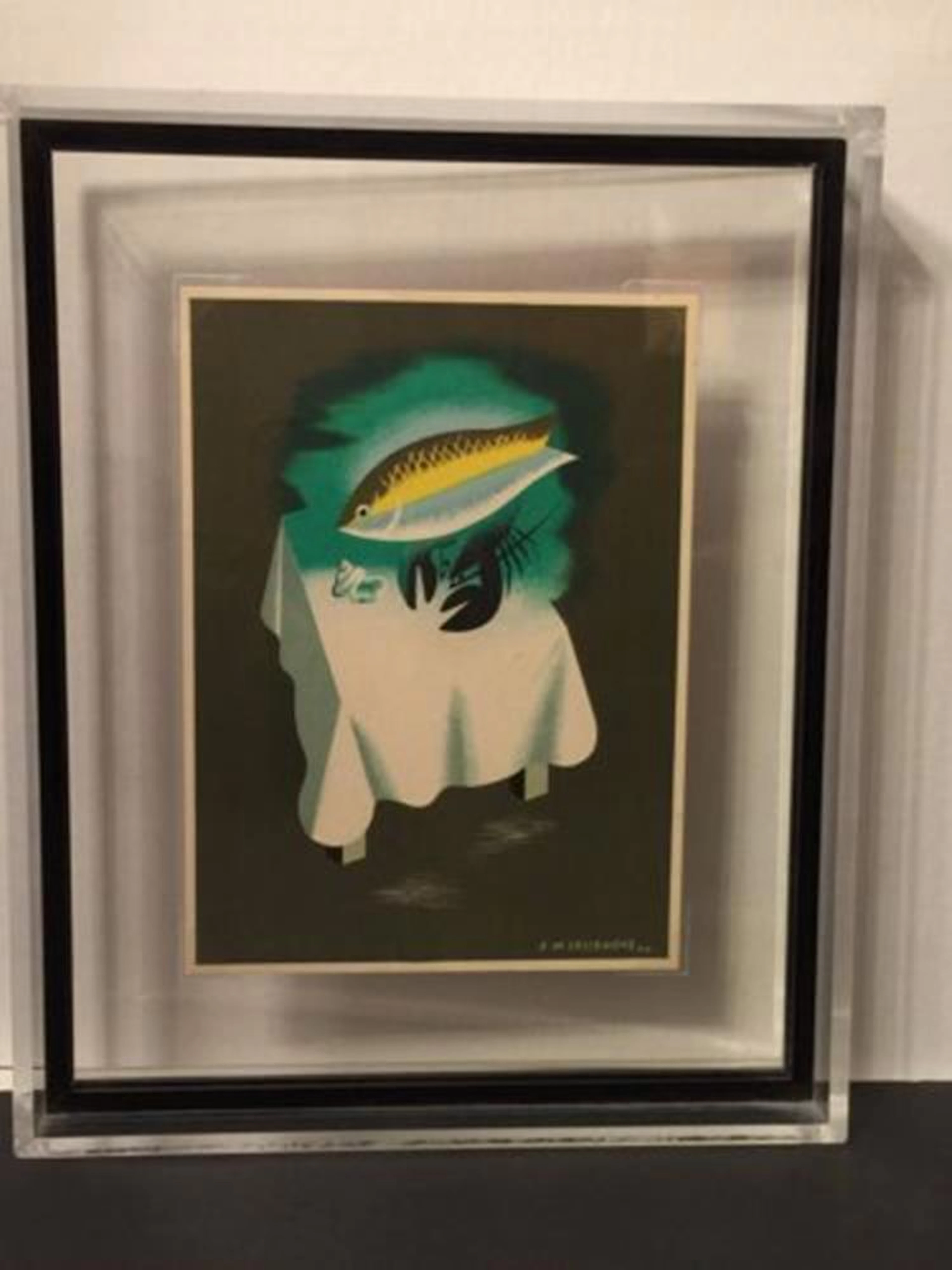 1934 Original Lithograph French Art Deco CASSANDRE Maison Prunier Menu Cover