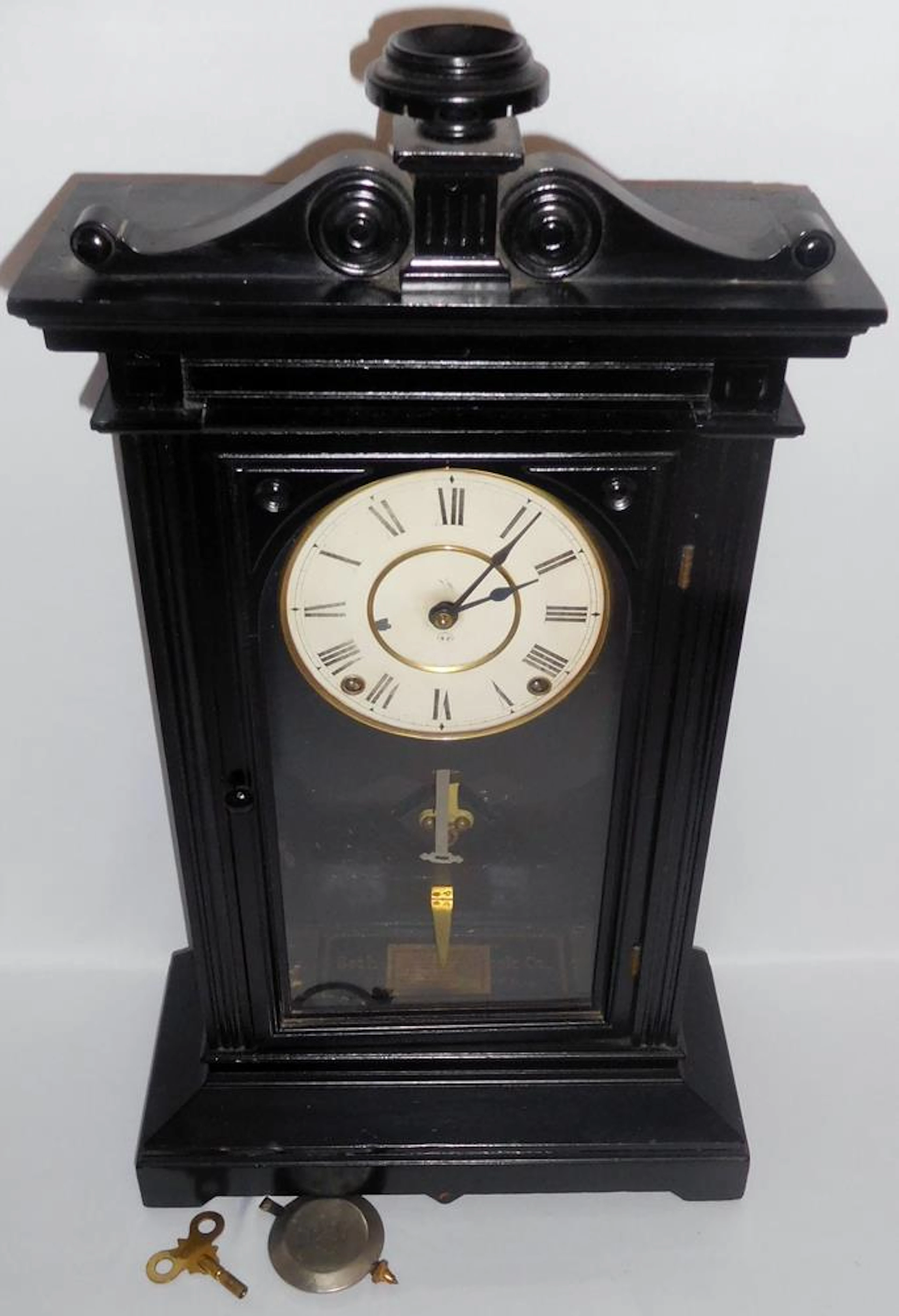 Antique c. 1885 Seth Thomas No.6 Ebonized Parlor Clock