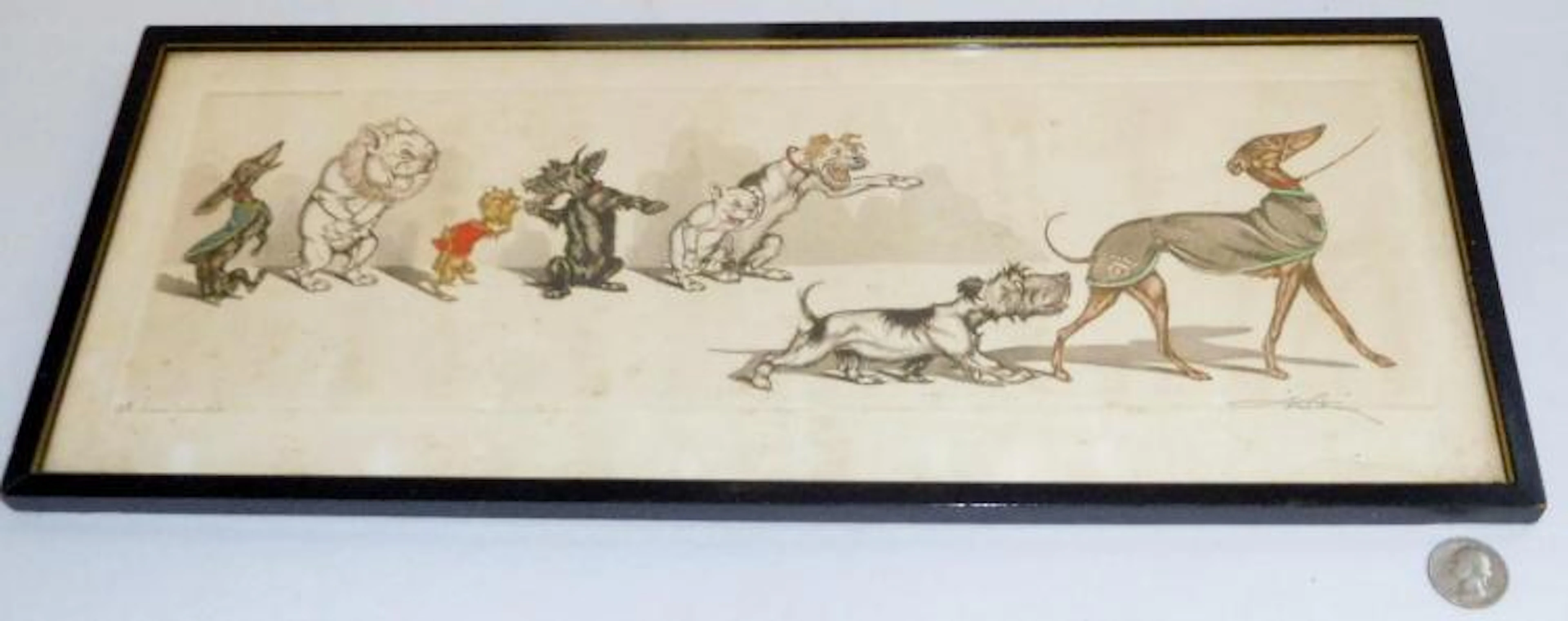 French 20th Century Hand Colored Etching Prints of...