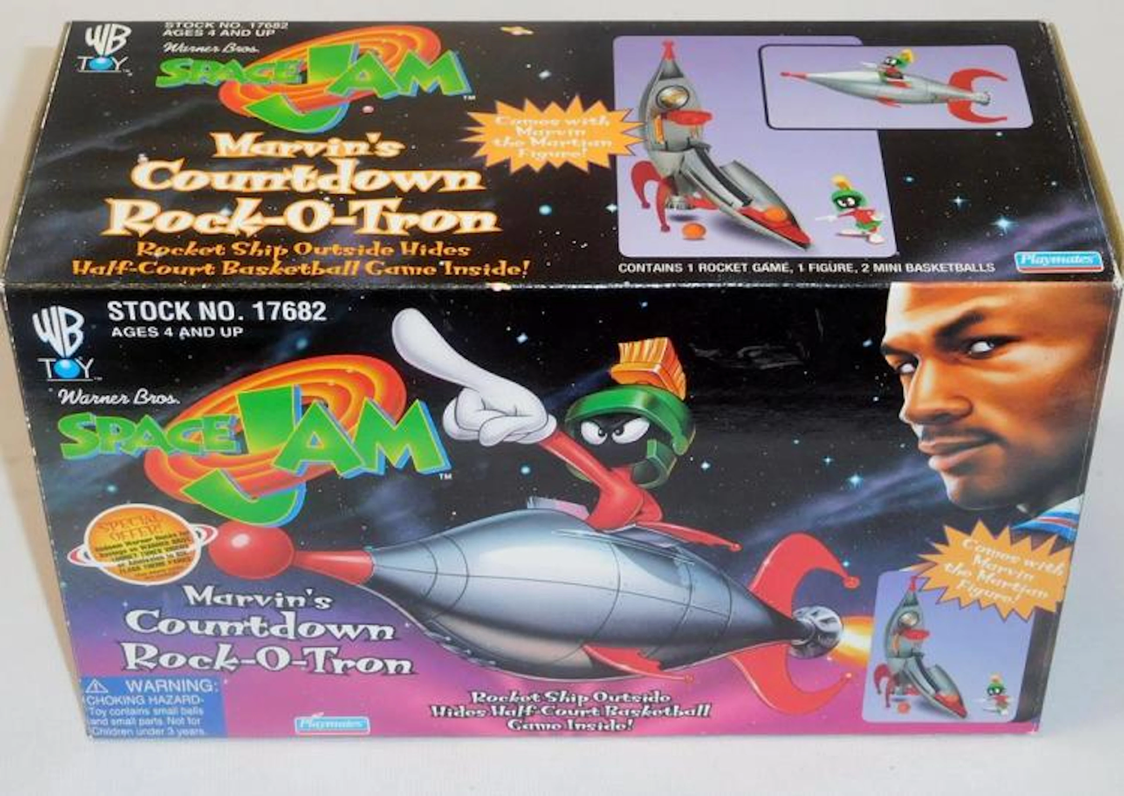 1996 Marvin's Countdown Rock-O-Tron Rocket Ship Stock #17628 Space Jam MIB