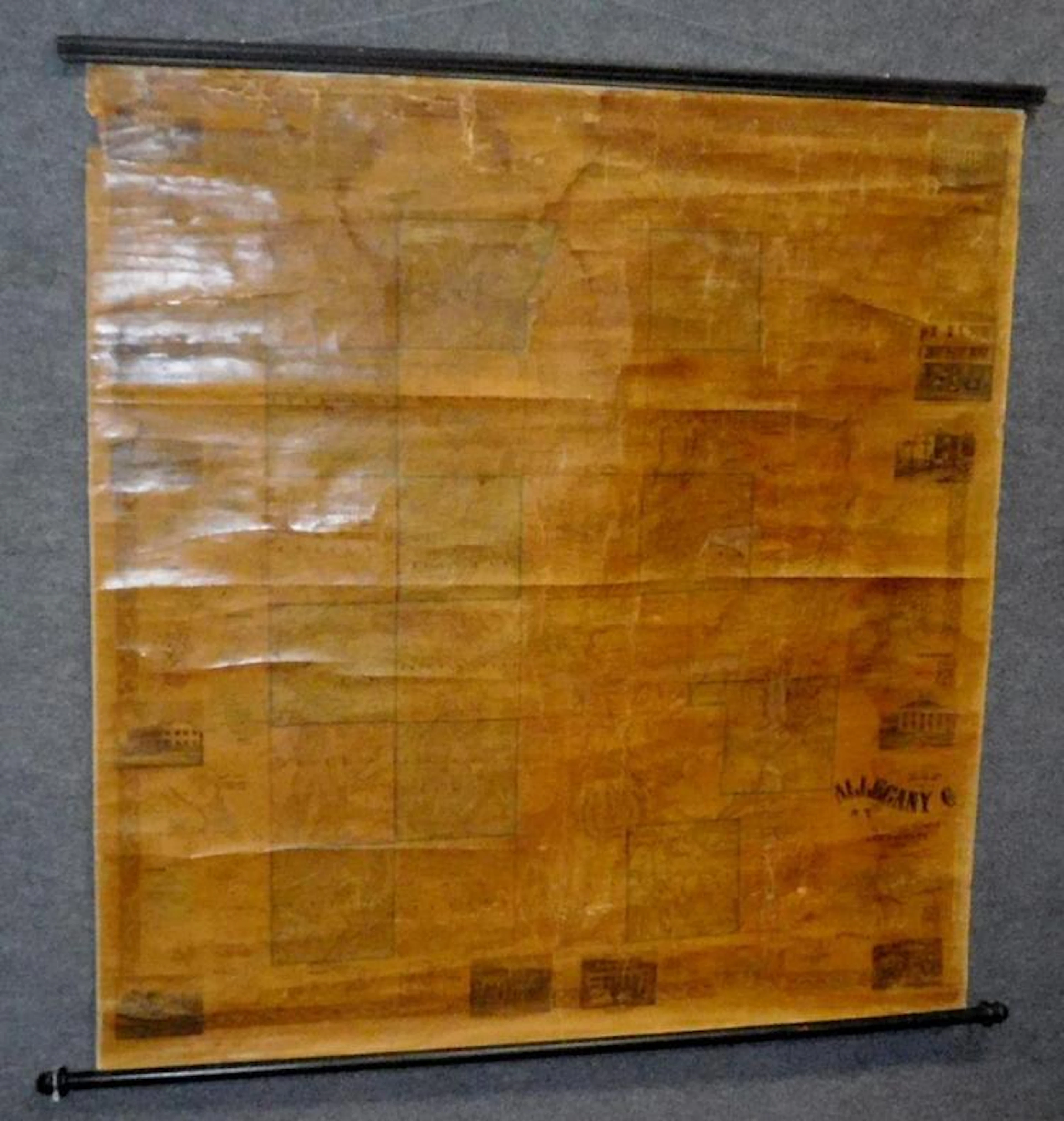RARE 1856 Large Hanging Wall Map of Allegany County