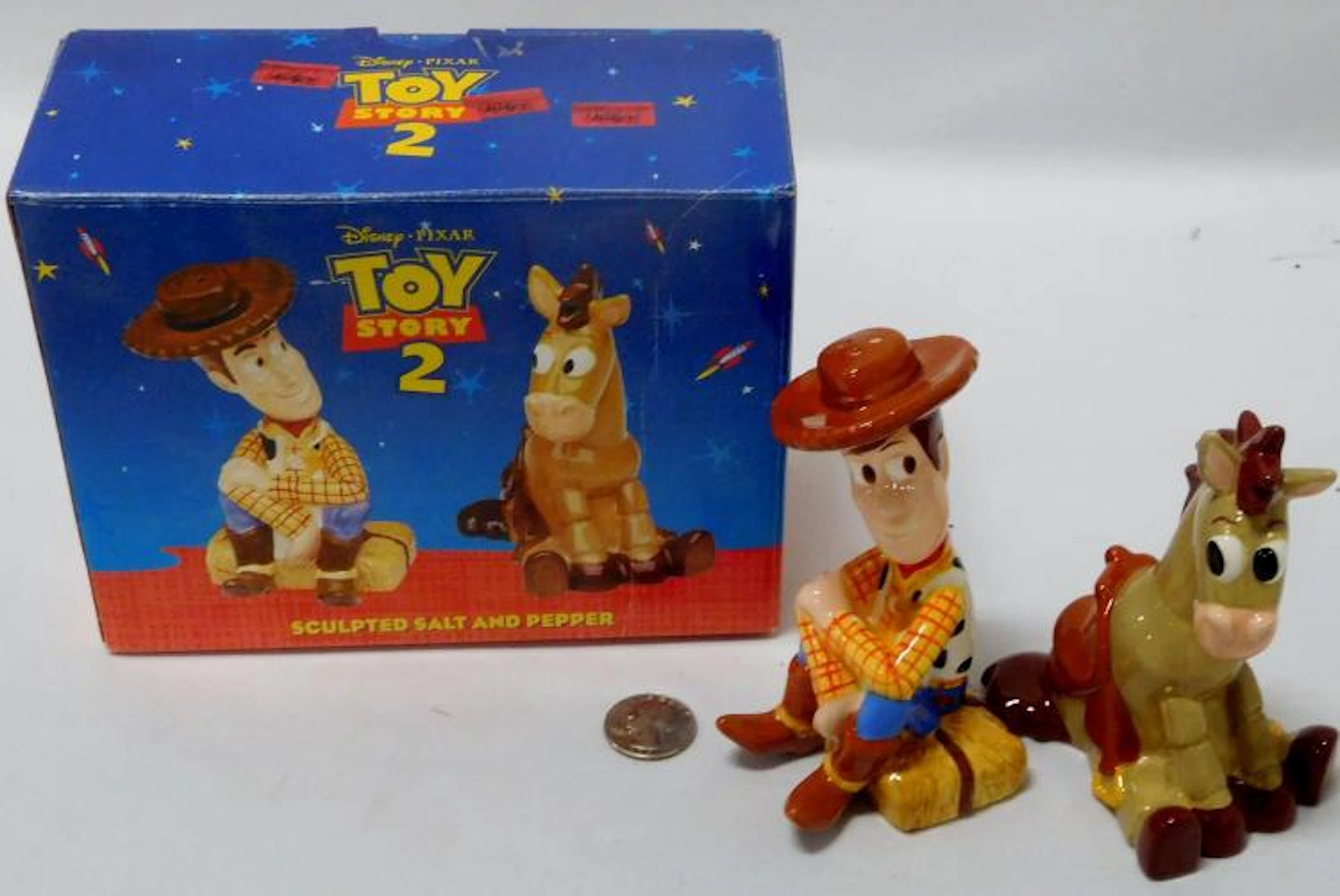 Toy Story 2 Woody & Bullseye Salt and Pepper Set w/ Original Box