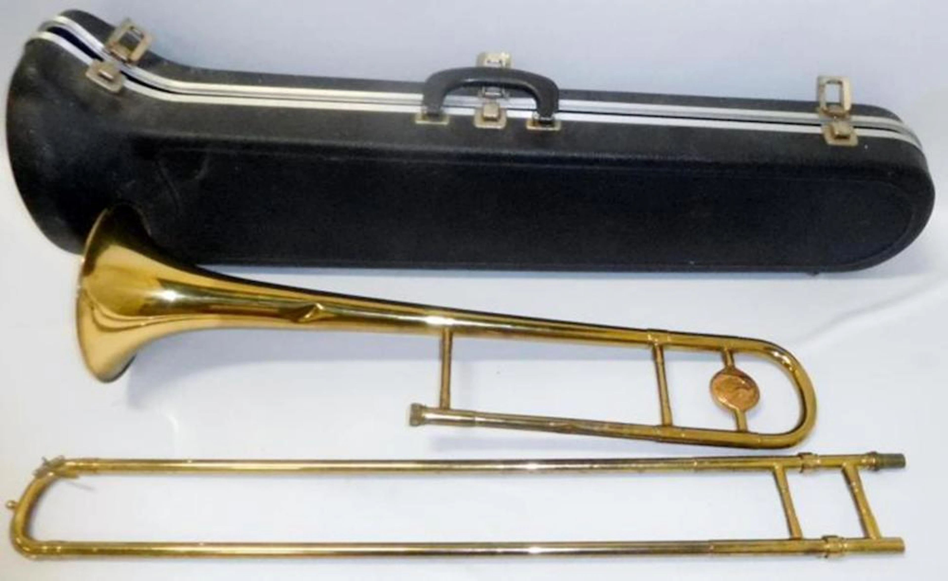 Vintage 1949 Conn Pan American Trombone w/ Hard Plastic Case Elkhart, Ind