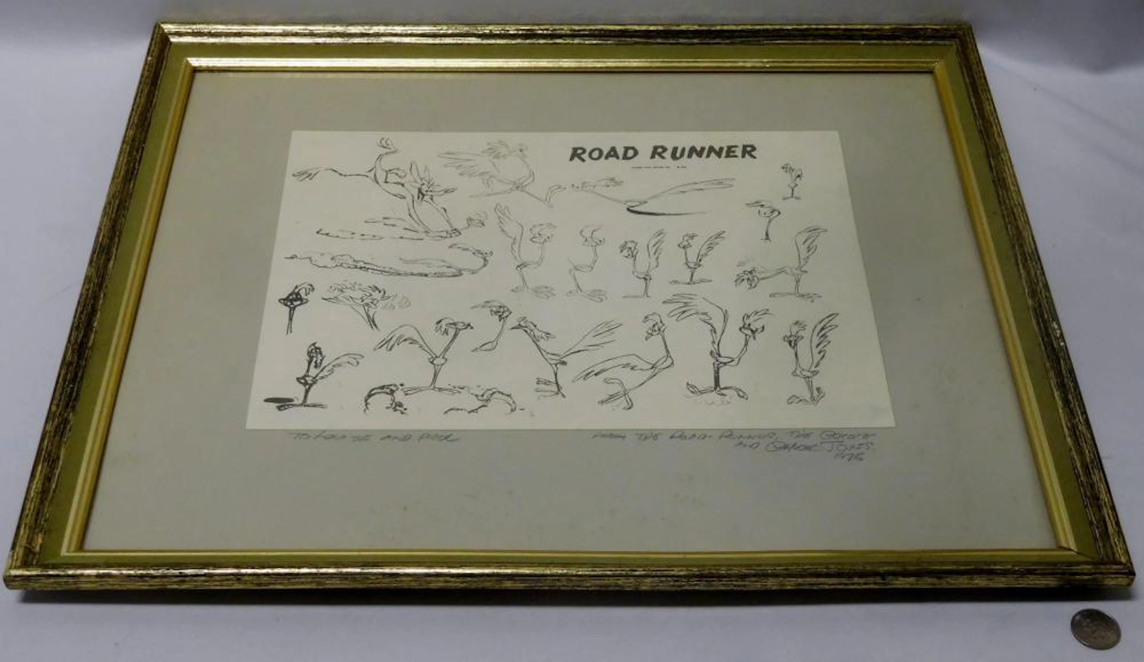 Vintage 1960 Looney Tunes Road Runner Print Signed by Chuck Jones