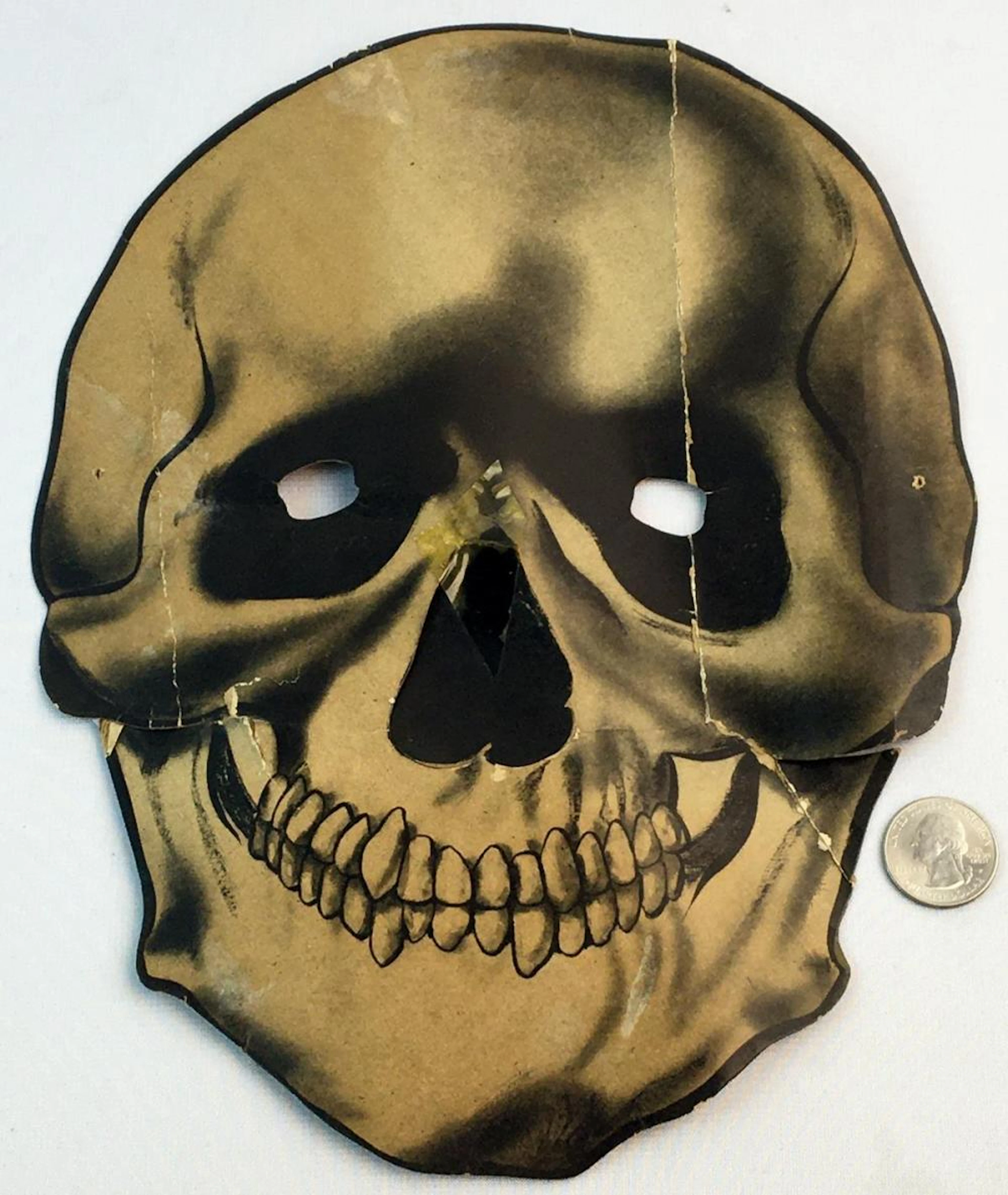 Vintage 1949 Ben Cooper Inc. No. 100 Skeleton Tru-Type Cardboard Halloween Mask