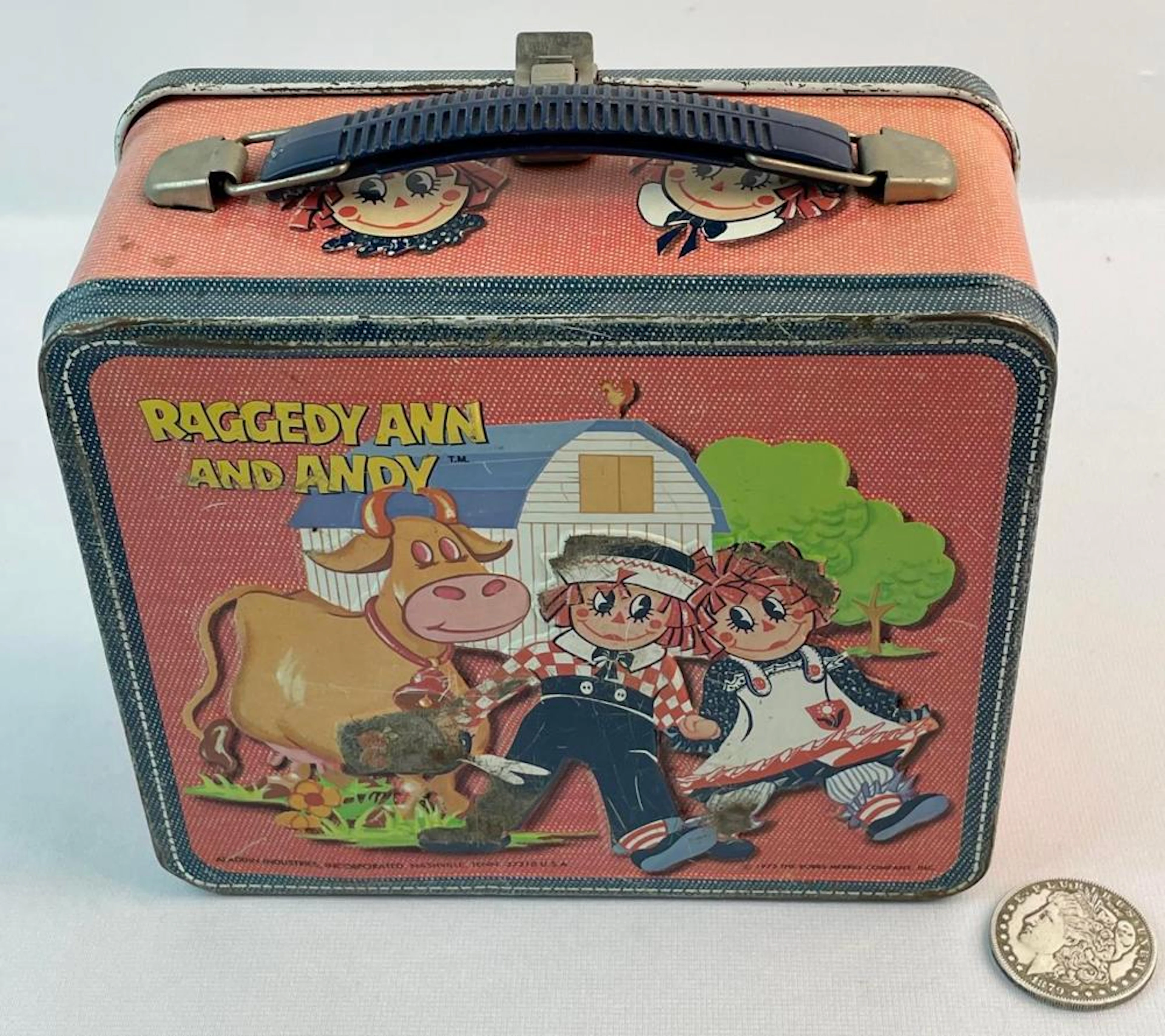 Vintage 1973 Aladdin Raggedy Ann & Andy Metal Lunchbox