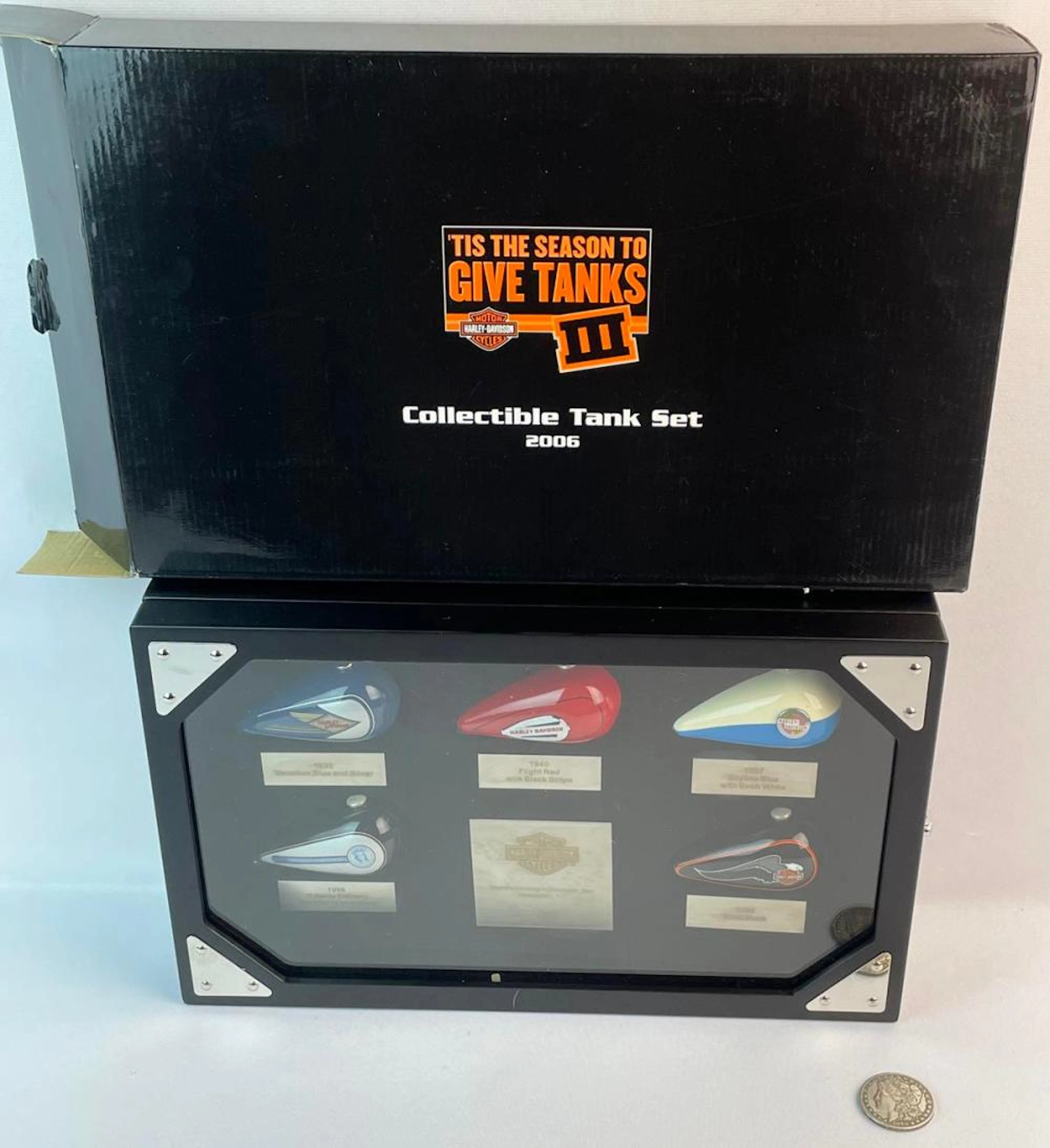 2006 Harley Davidson Collectible Tank Set w/ Original Box & Case COMPLETE