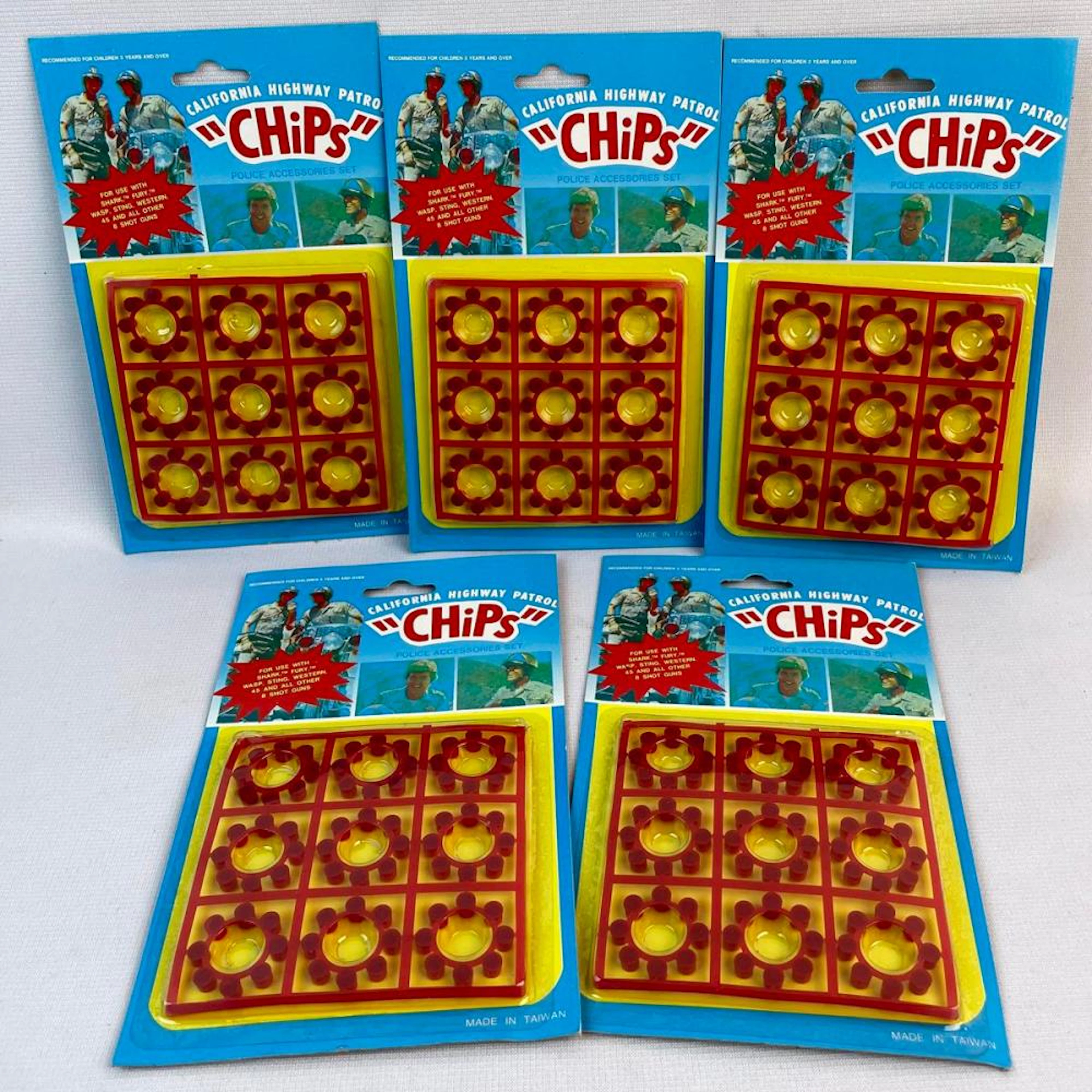 Vintage Lot of 5 California Highway Patrol "Chips" Toy Cap Gun Caps SEALED