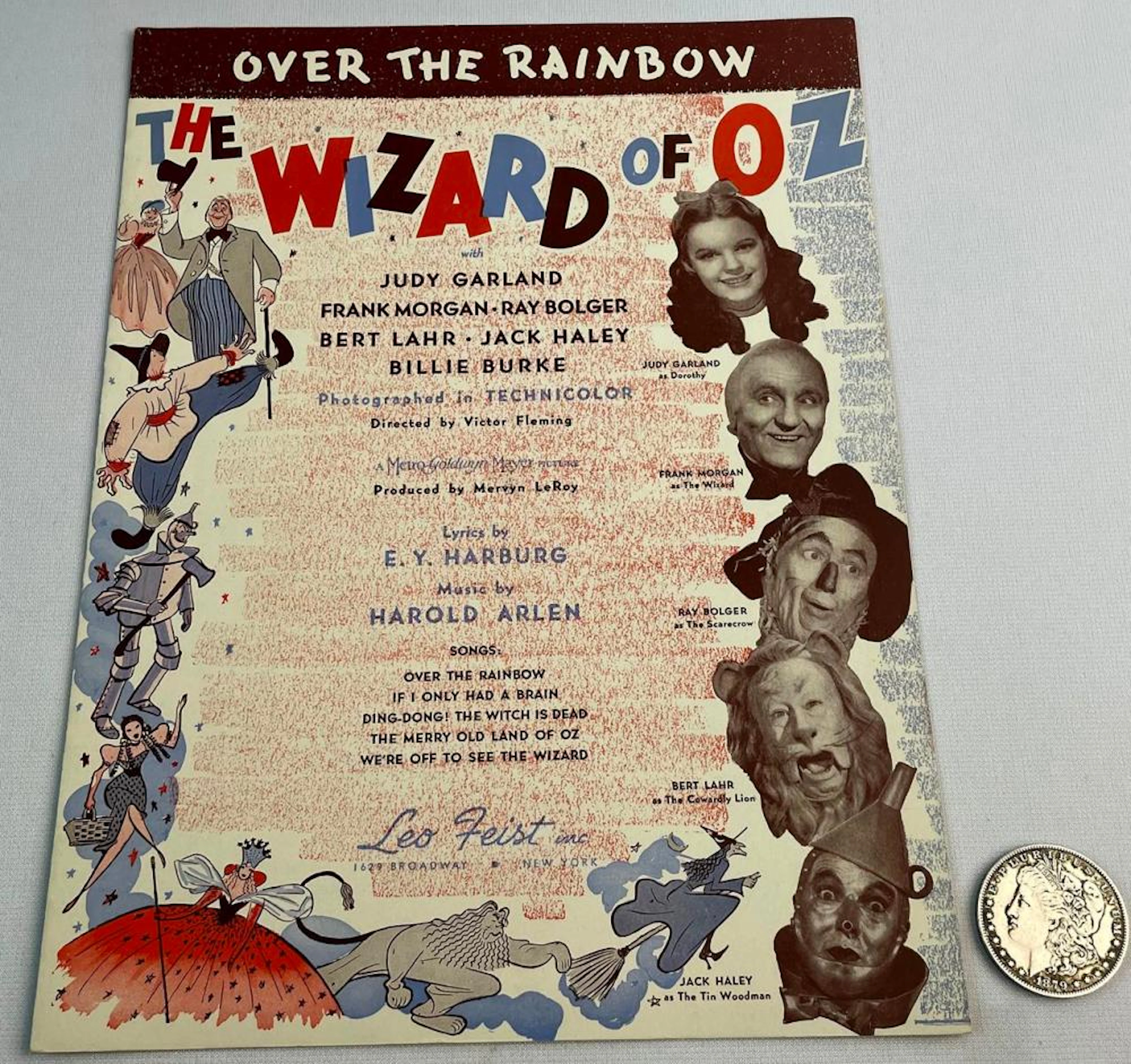 Vintage 1939 The Wizard of Oz: Over the Rainbow Sung by Judy Garland Sheet Music