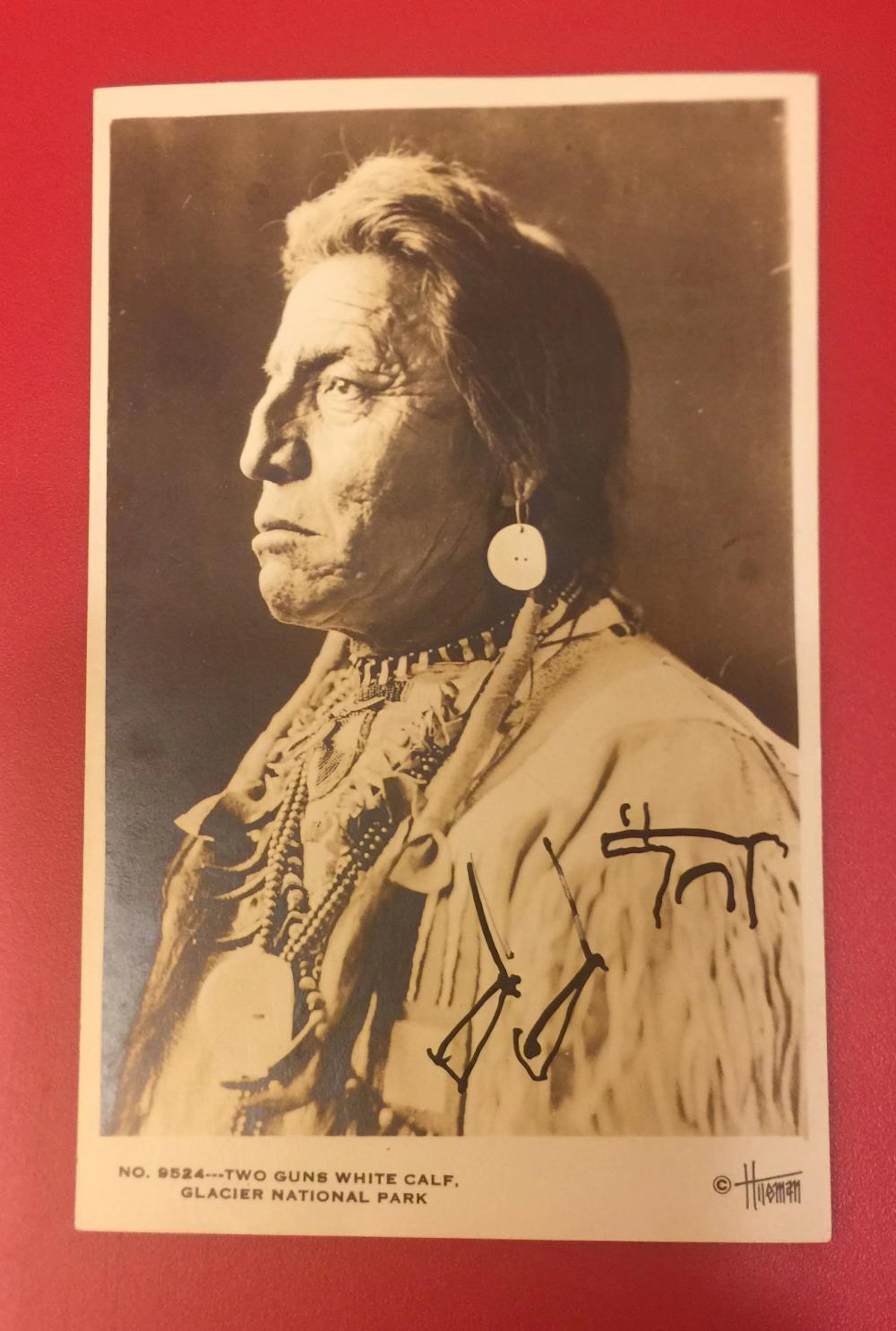 SIGNED Blackfoot Indian Chief Two Guns White Calf c