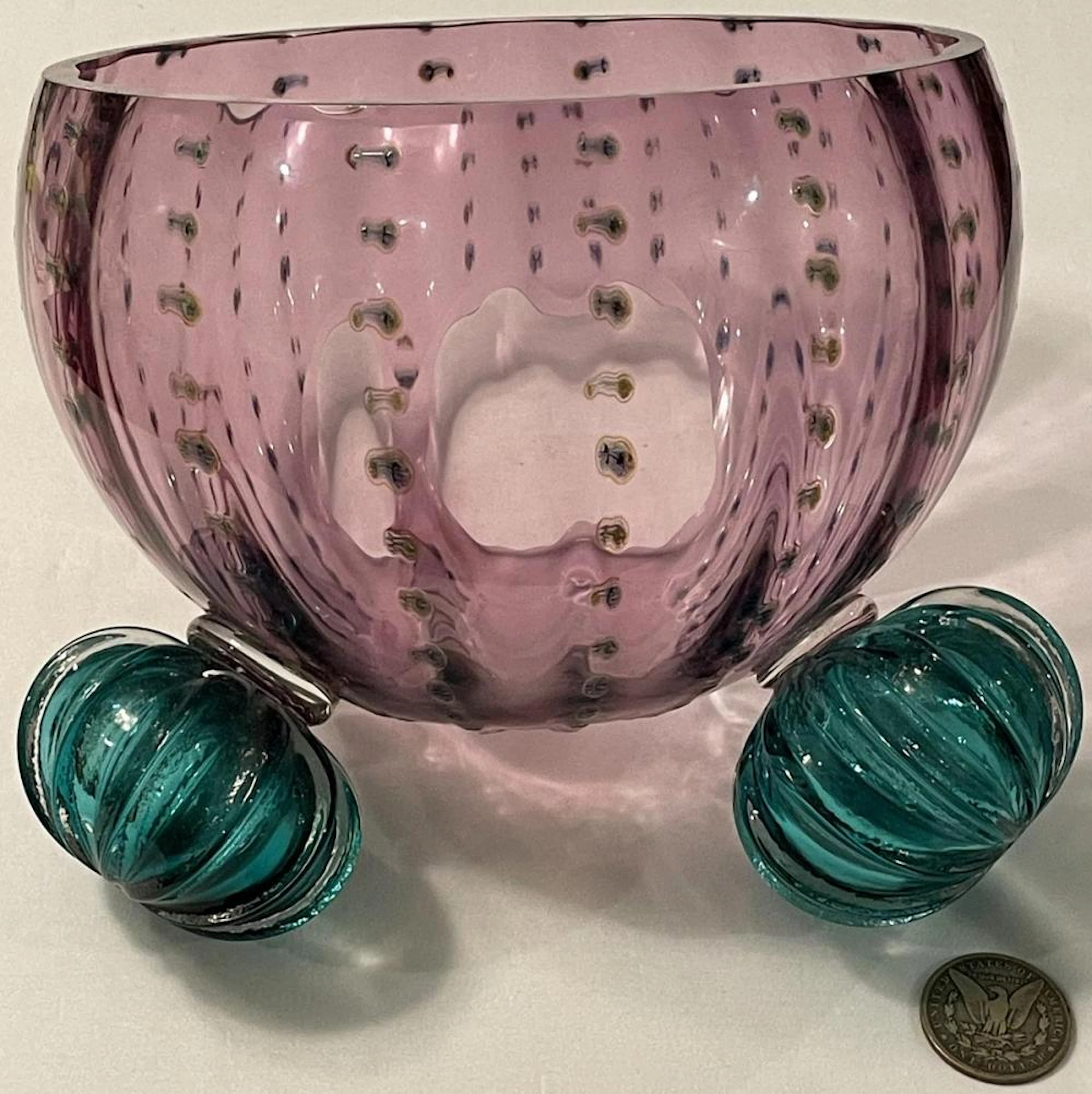 RARE 1995 Signed Scott Hartley "Coupled Urchin" Art Glass Sculpture