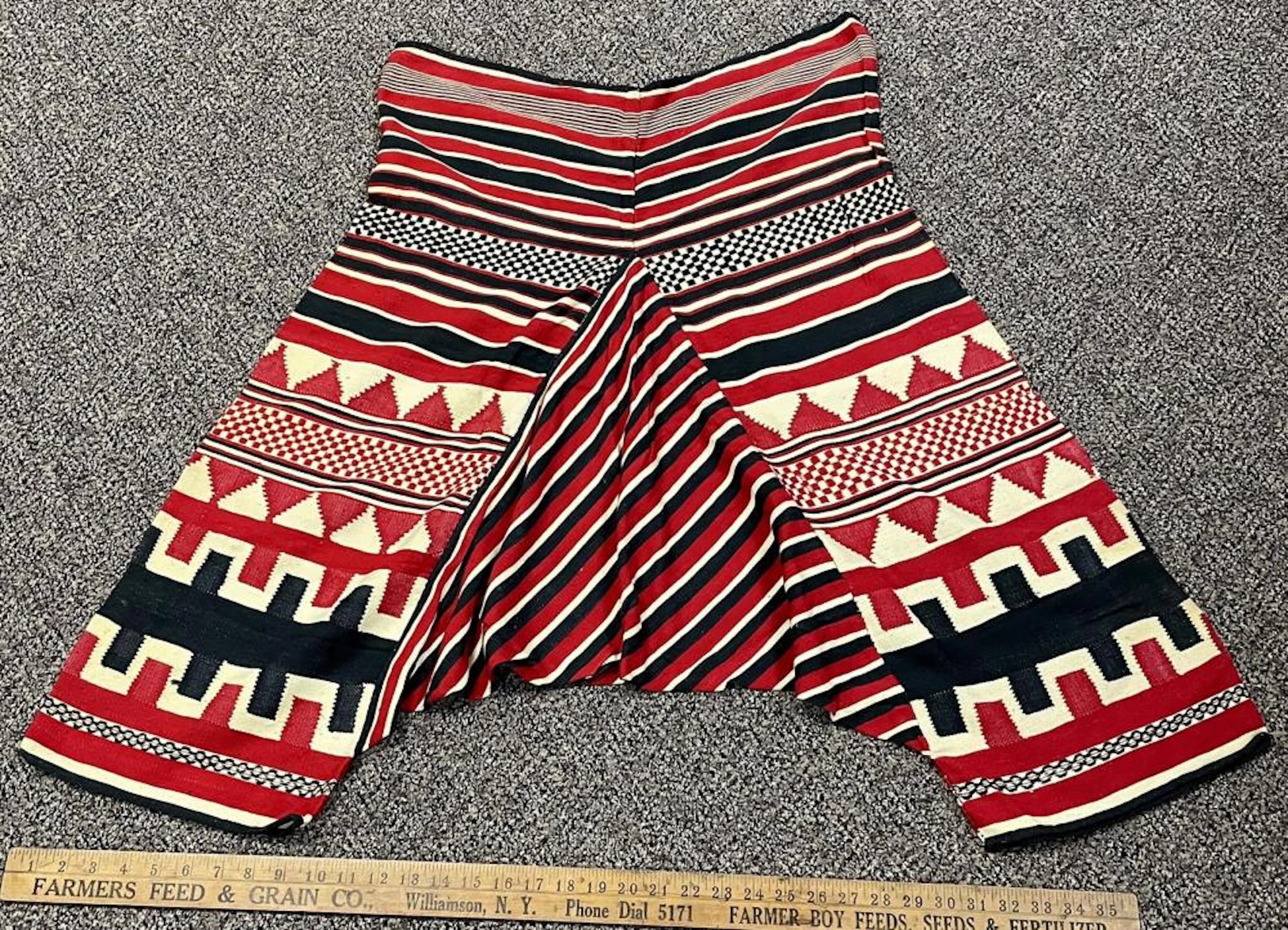 Vintage 1960's Authentic African Ethiopian Pattern Wool Pants