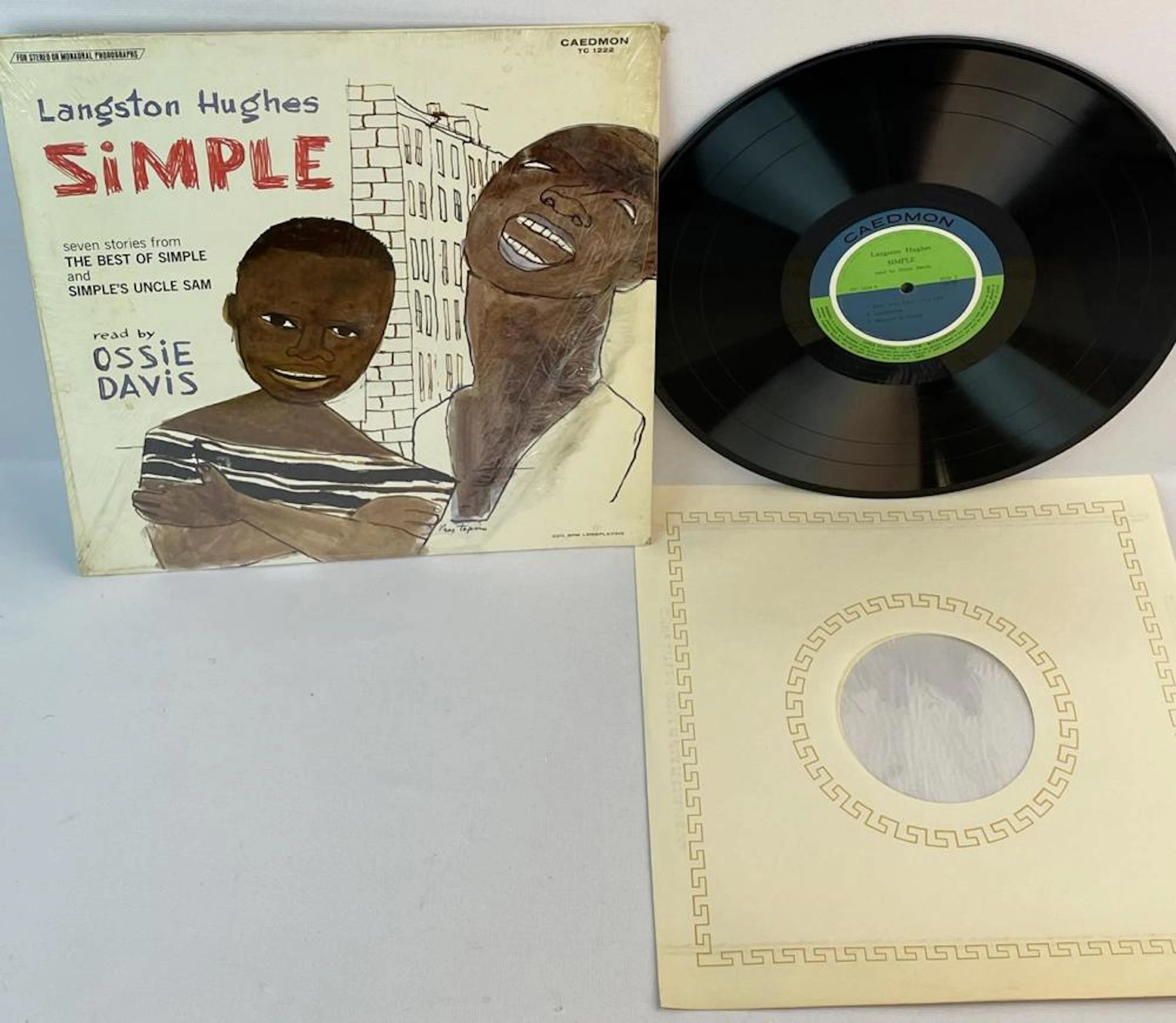 Vintage 1968 Langston Hughes Simple by Ossie Davis Vinyl Album w/ Cover