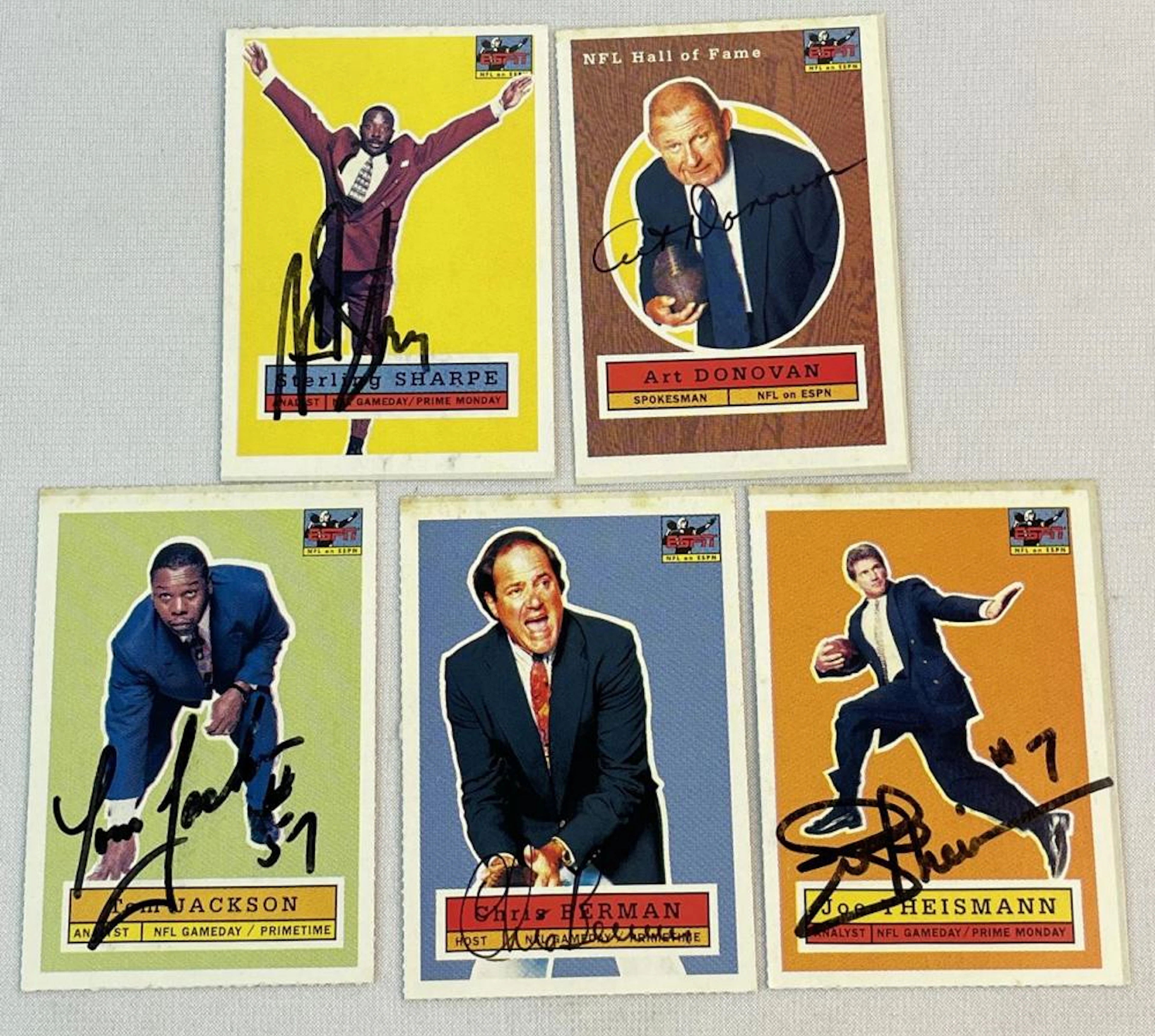 ESPN NFL Gameday & NFL Primetime SIGNED Trading Cards (Berman