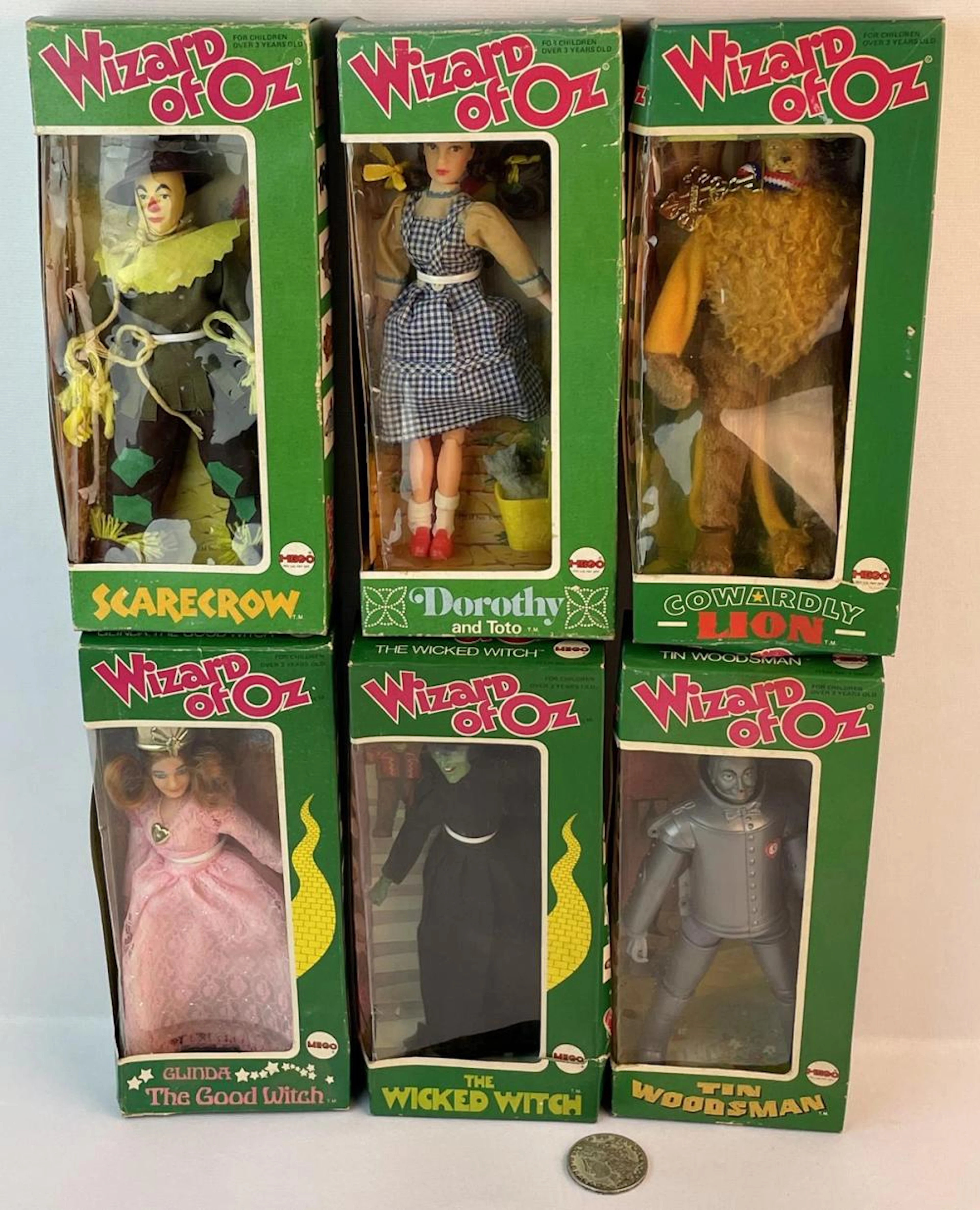 Vintage 1974 MEGO Wizard of Oz Set of 6 Action Figures NEW IN BOXES