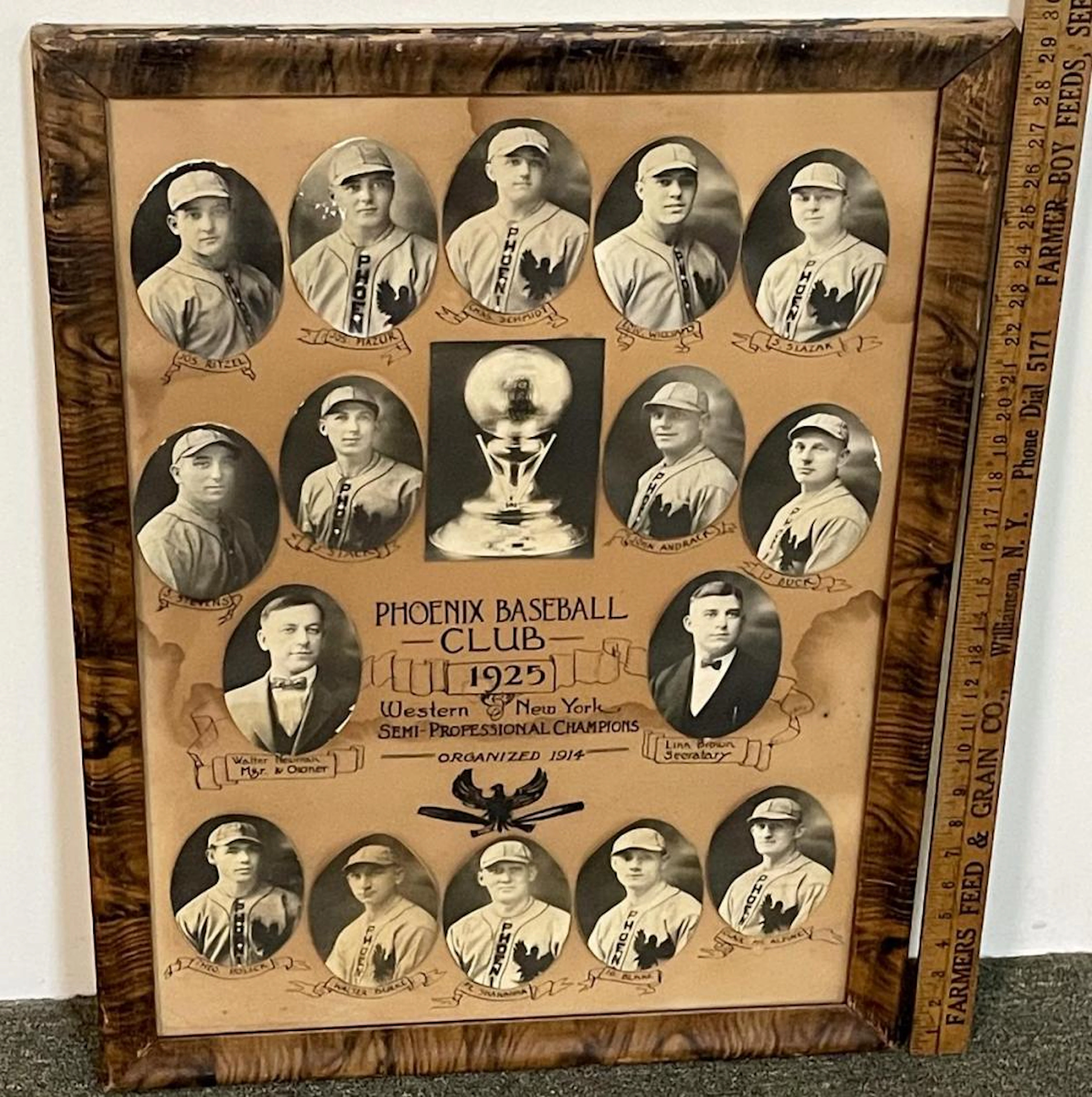 RARE Antique 1925 Phoenix Baseball Club Western New York...