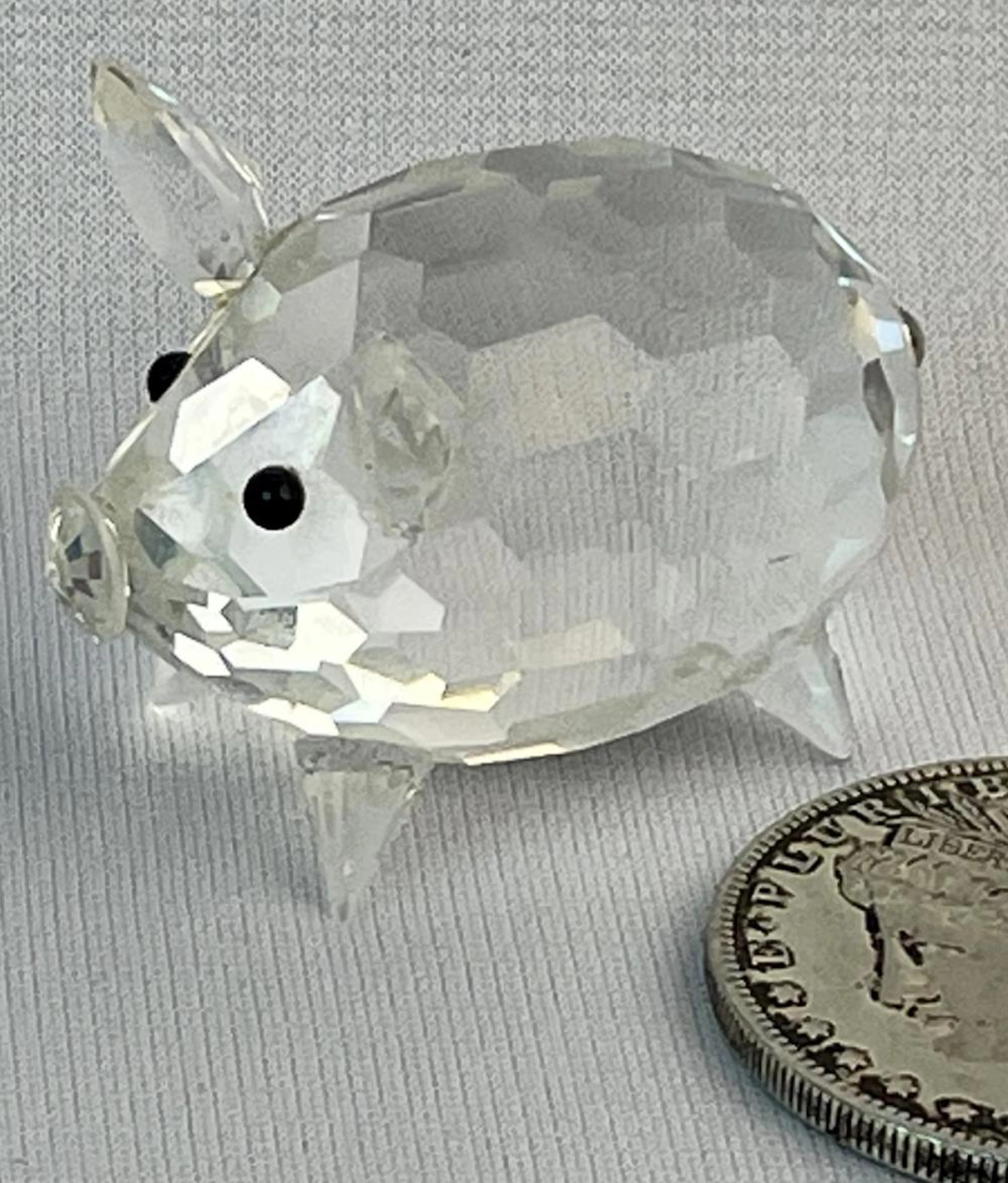 Vintage Swarovski Crystal Medium Pig Figurine RETIRED