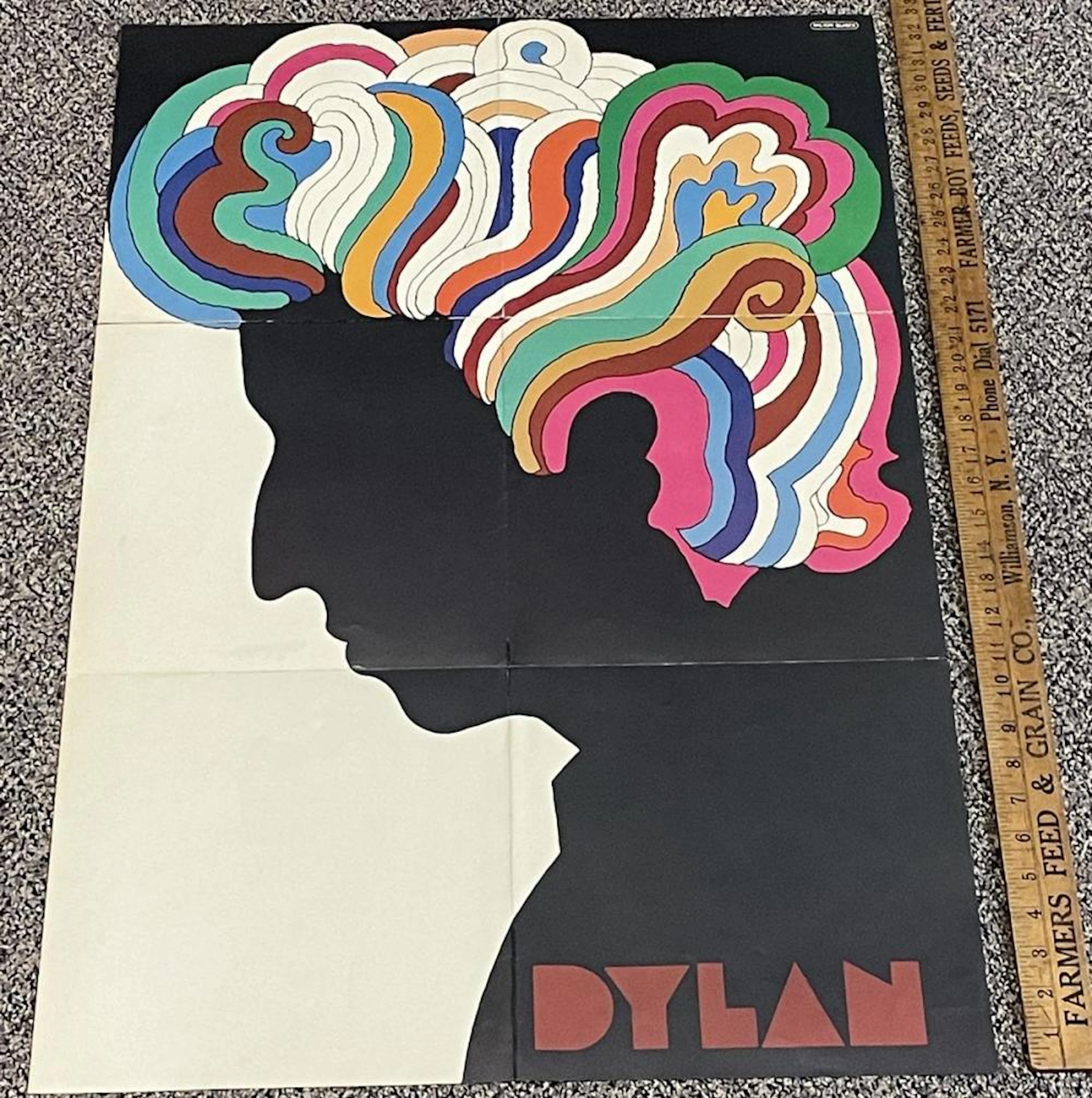 Vintage 1960's Original Bob Dylan Psychedelic Design Art Poster by Milton Glaser