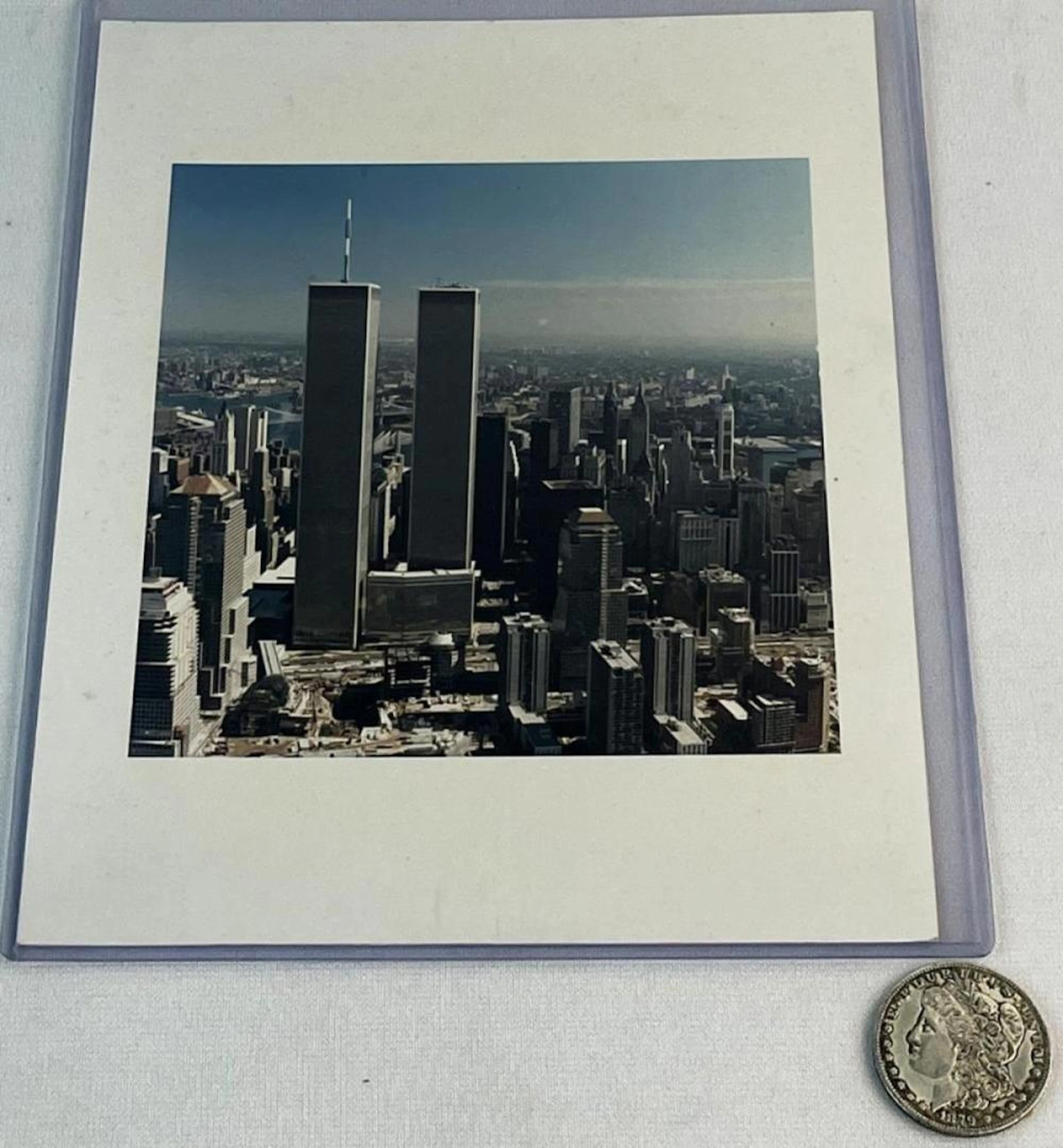 Vintage 1970's New York City Twin Towers Skyline...