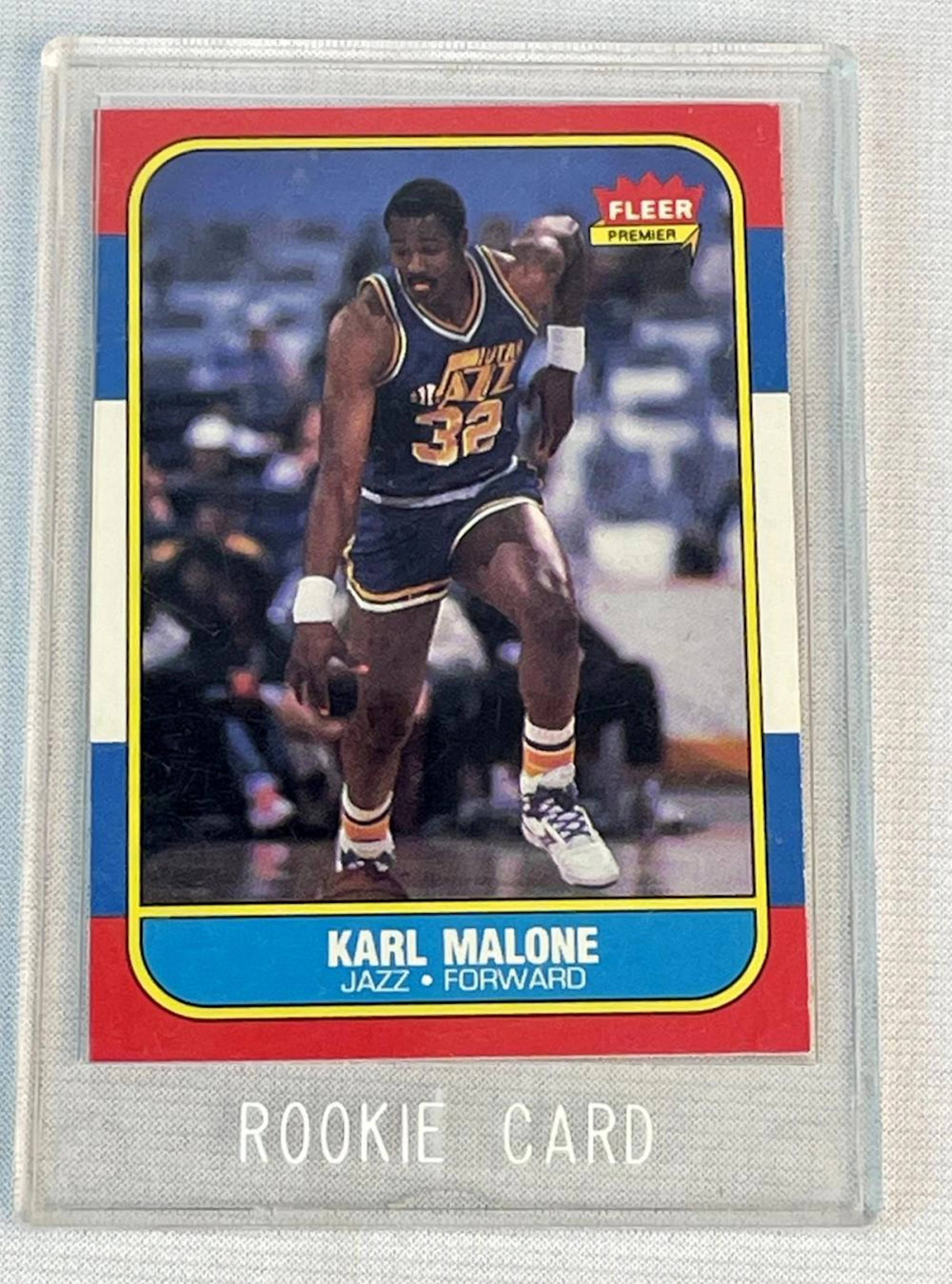 1986 Fleer #68 Karl Malone Utah Jazz Rookie Basketball Card