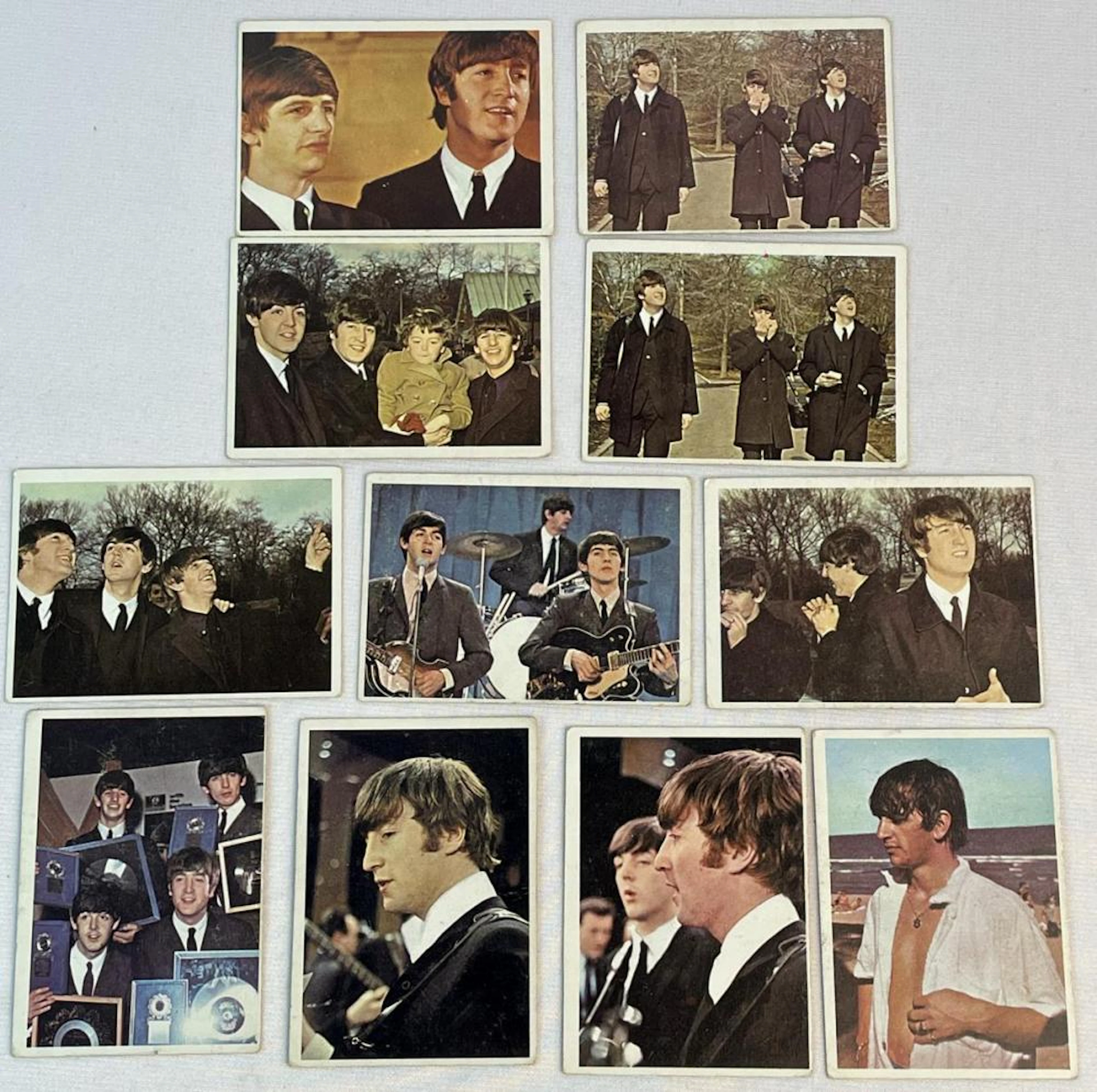 1964 Topps Lot of 11 Beatles Color Trading Cards