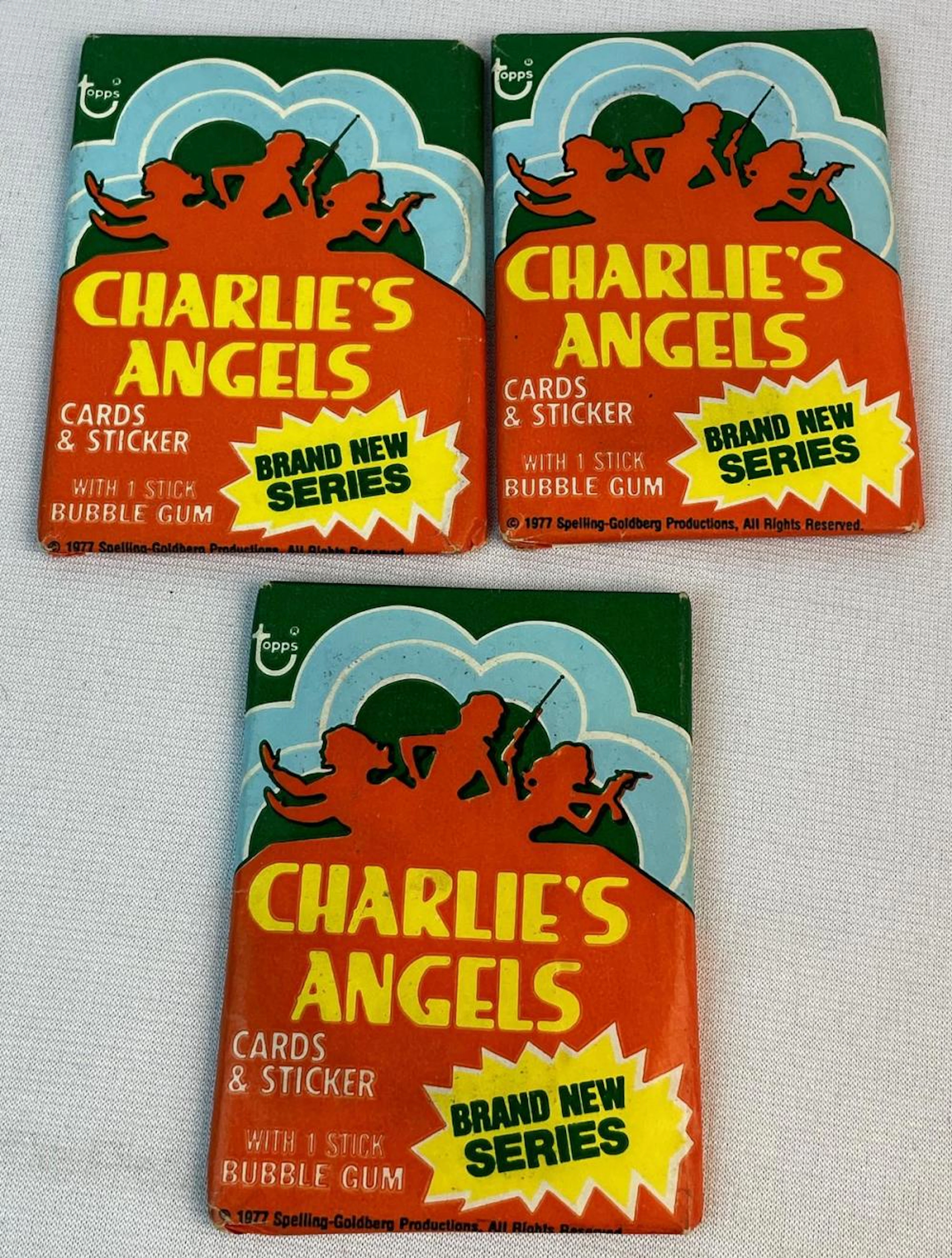 1977 Topps Lot of 3 Charlie's Angles Unopened Wax Packs