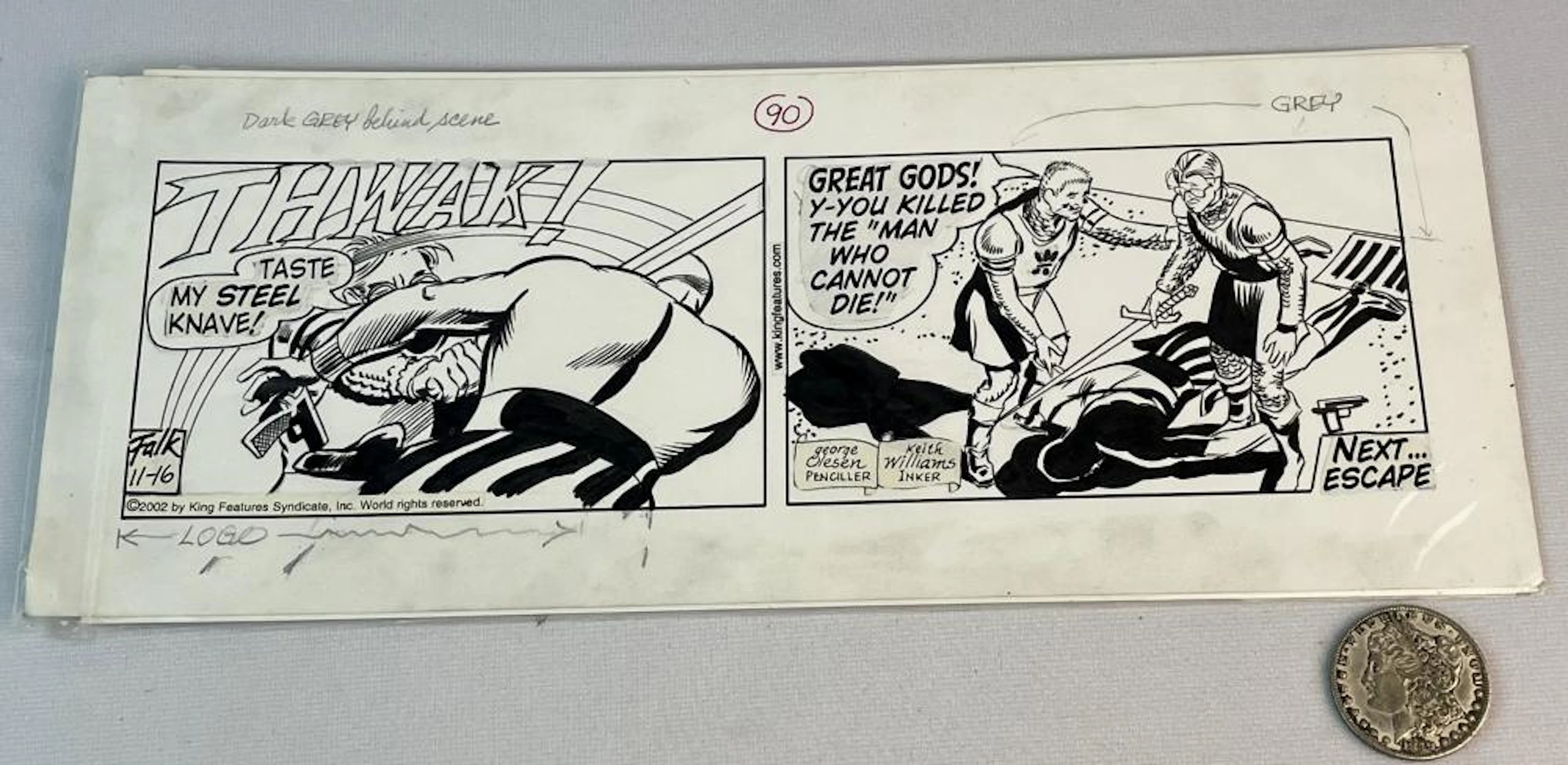 2002 The Phantom Comic Strip Daily Original Pen and Ink...