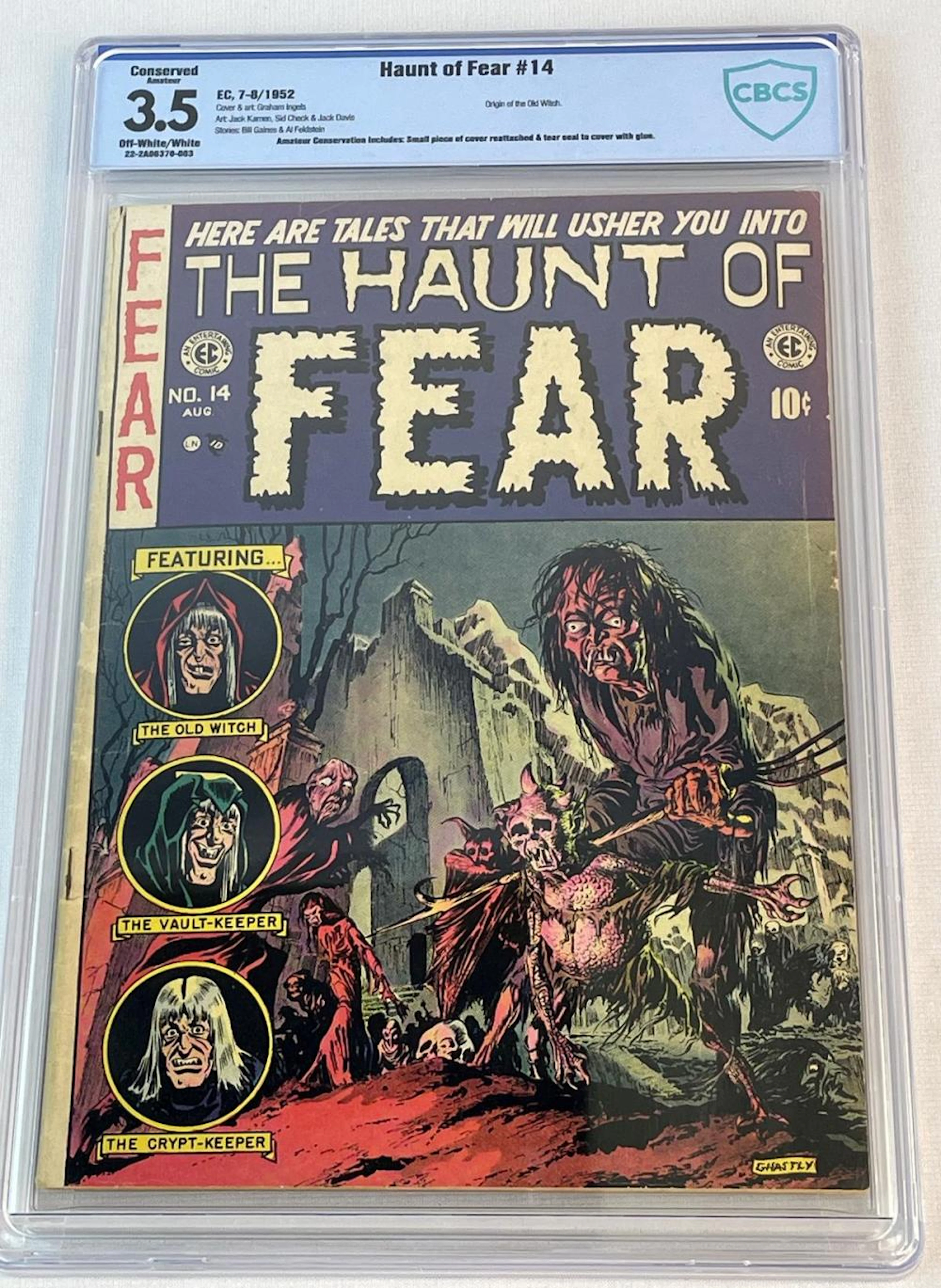 Vintage Aug. 1952 Haunt of Fear No. 14 EC .10 Cent Comic Book GRADED