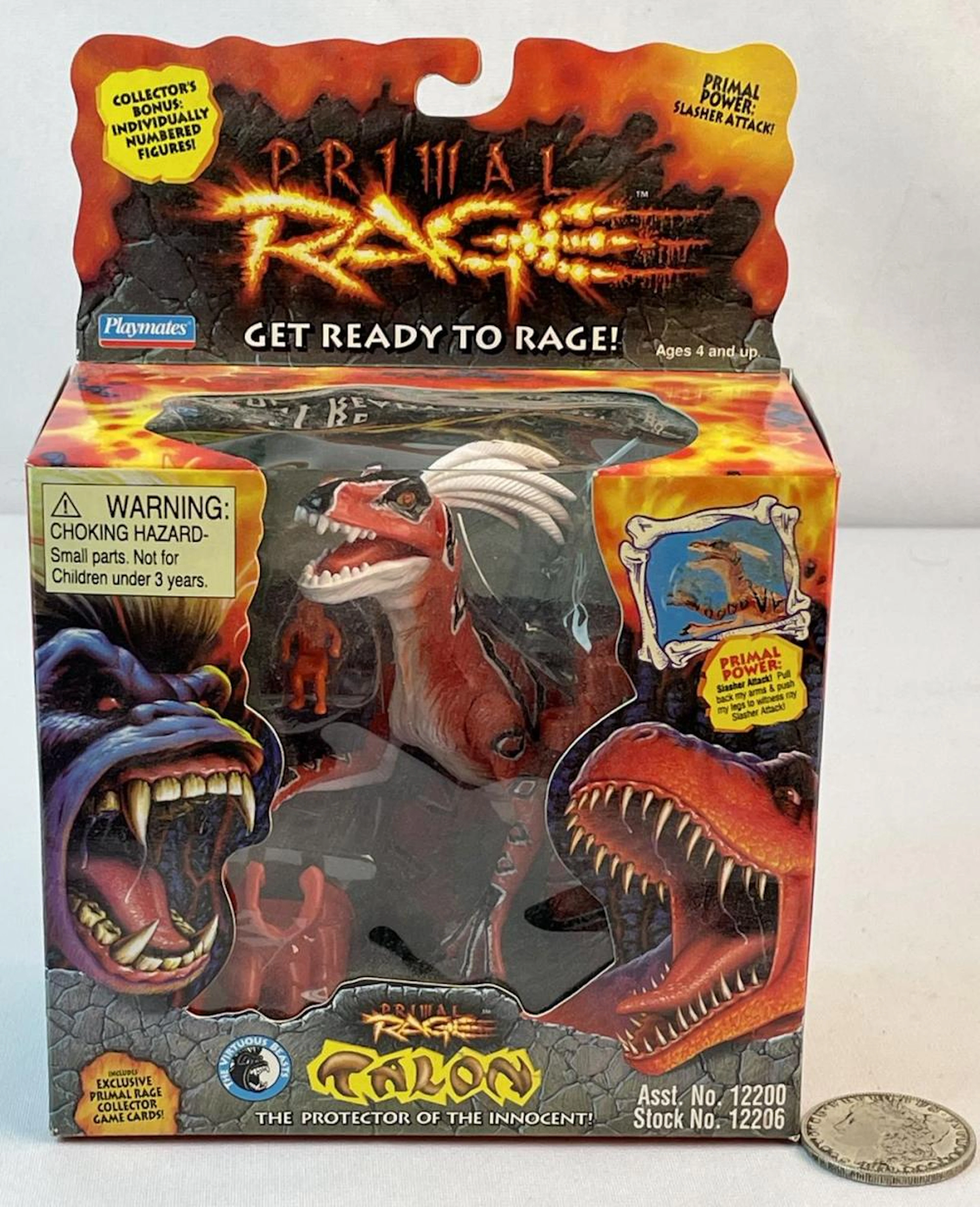 Vintage 1994 Playmates Primal Rage Talon Raptor Action Figure NEW IN BOX