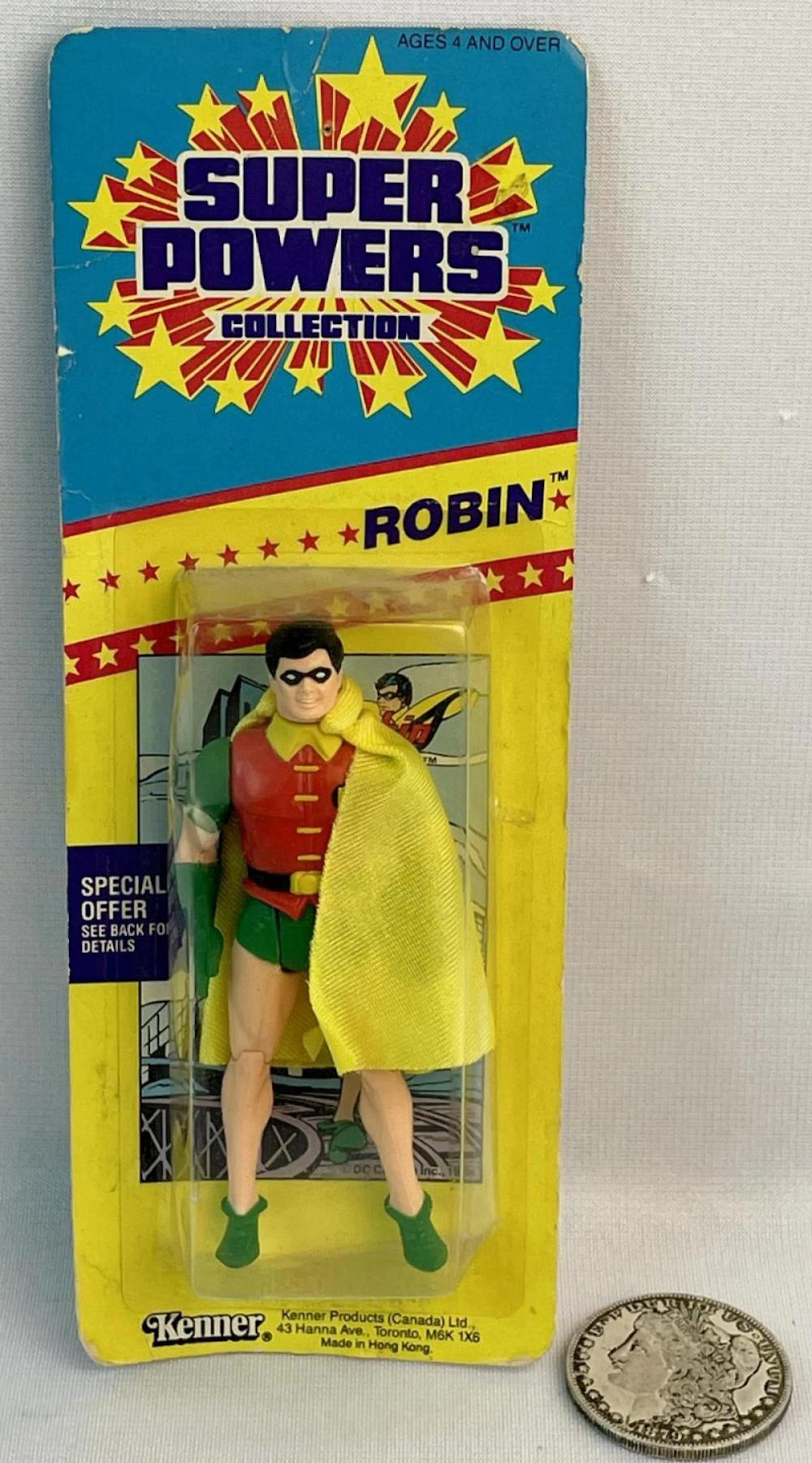 Vintage 1986 Kenner Robin Super Powers Action Figure CARDED