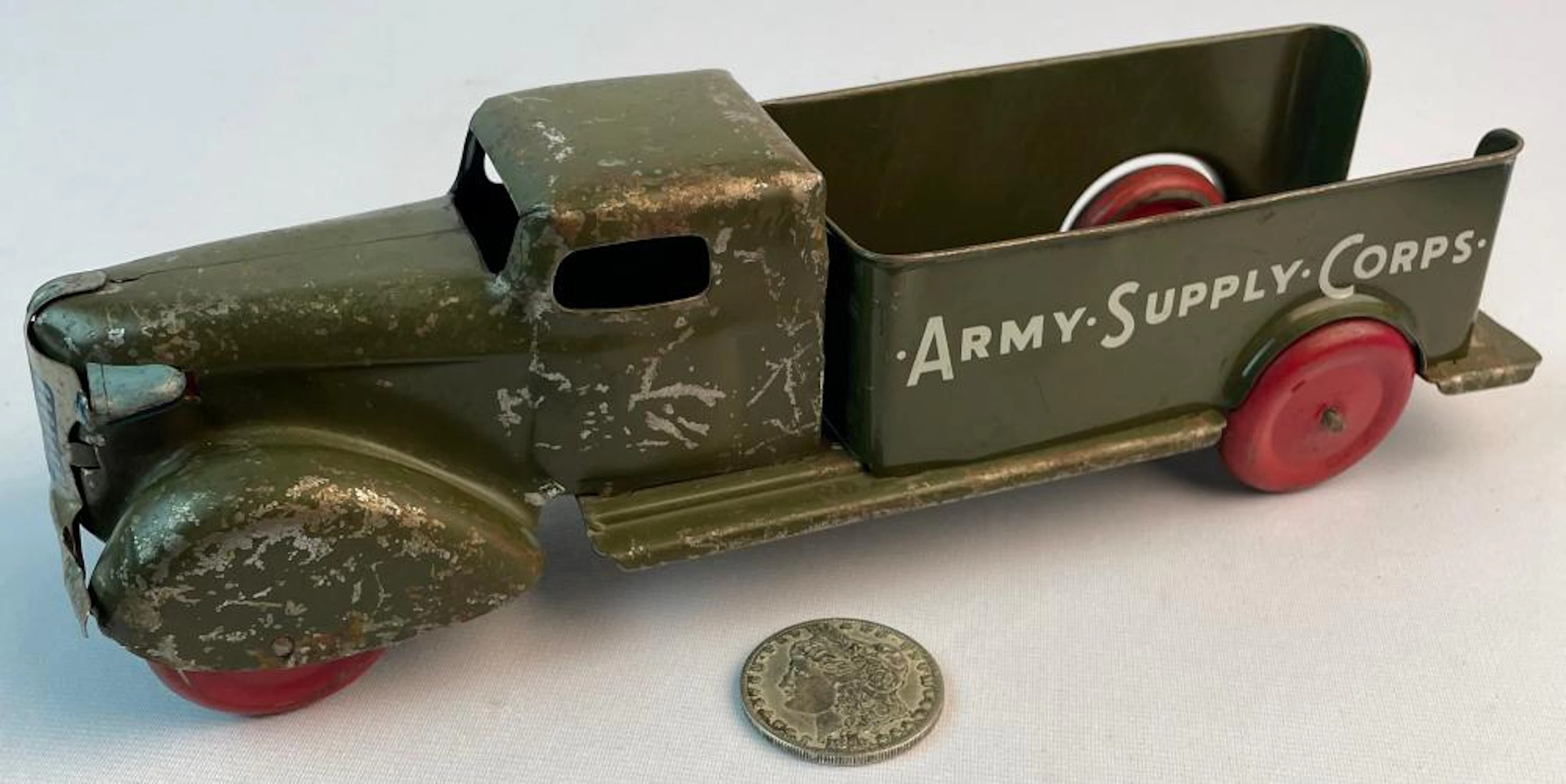 Vintage 1940 Wyandotte Pressed Steel Army Supply Corps Truck