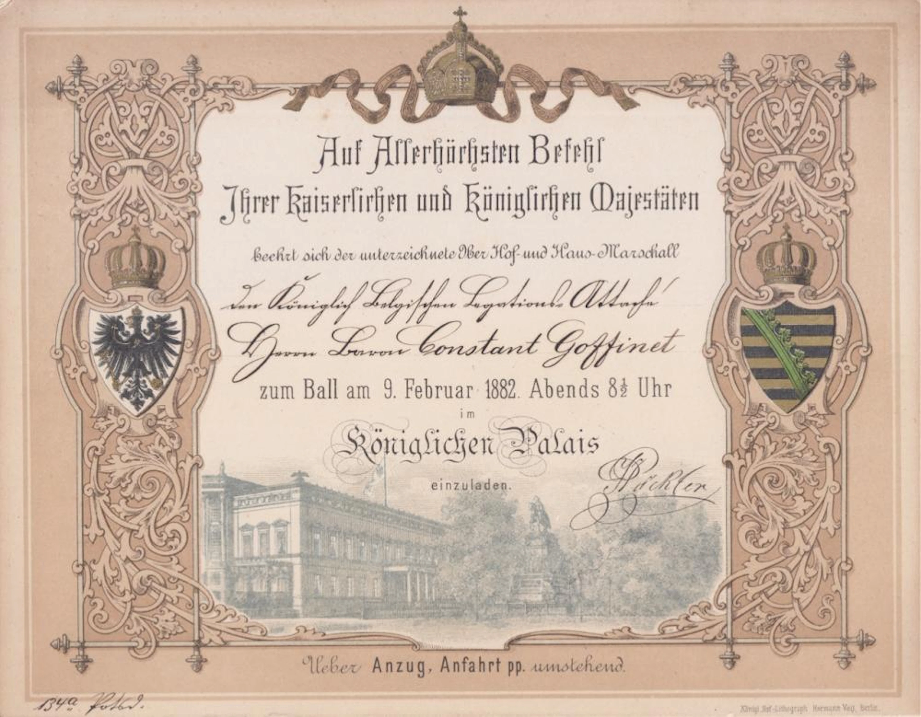 [MENUS] [Constant GOFFINET ]- 2 cartons d?invitation li