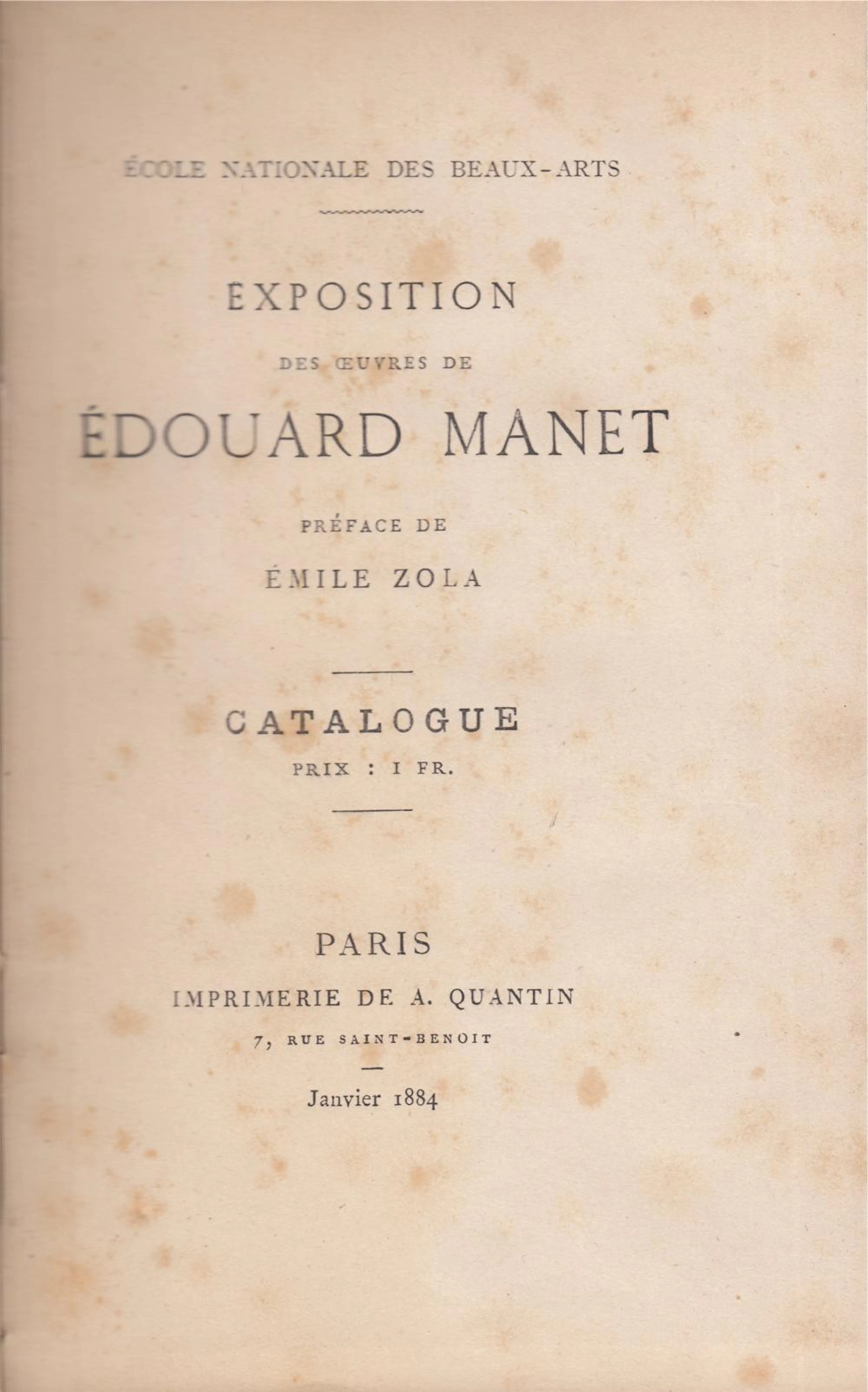 [ÉDOUARD MANET] Antonin PROUST - École nationale des be
